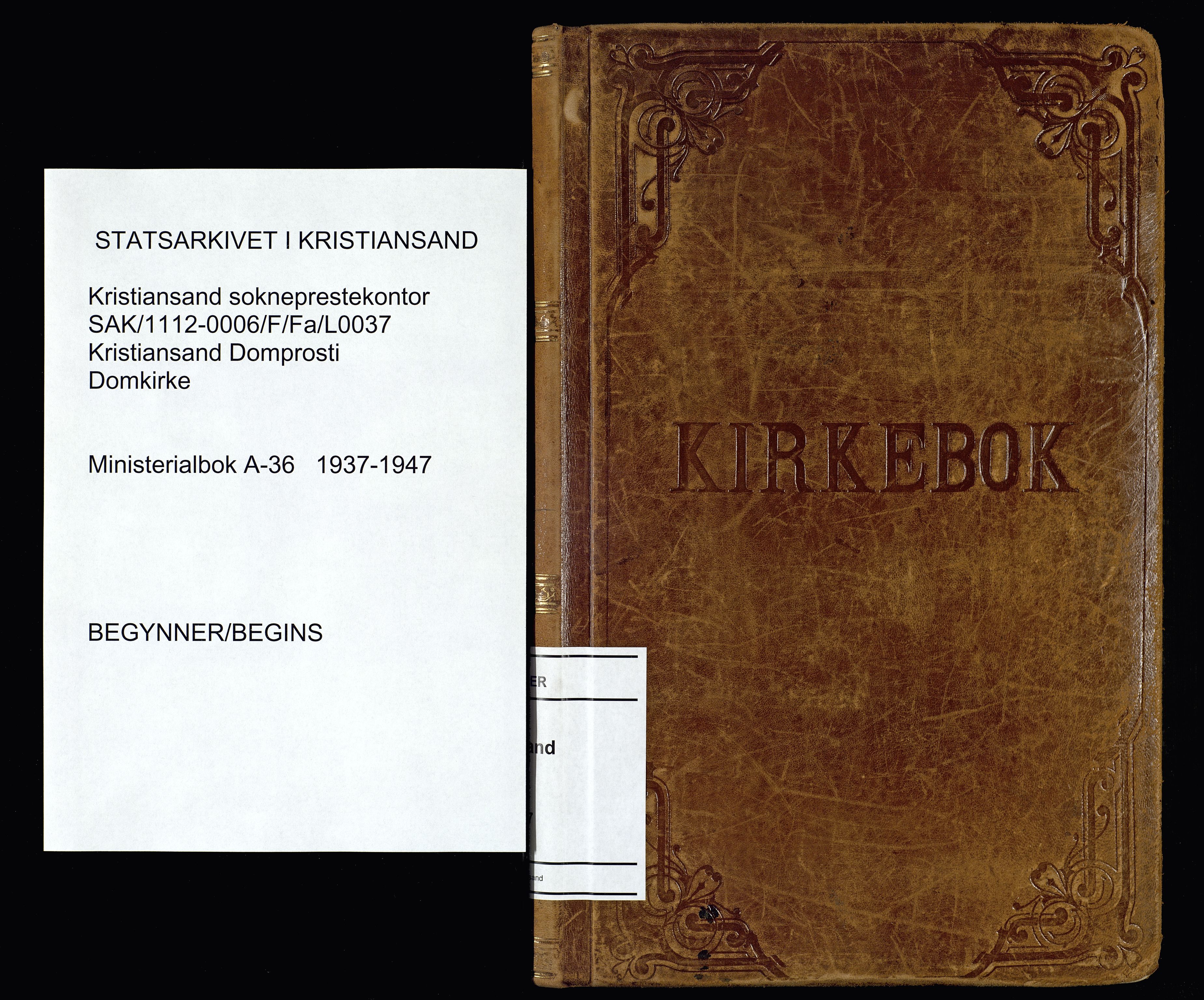 Kristiansand domprosti, AV/SAK-1112-0006/F/Fa/L0037: Parish register (official) no. A-36, 1937-1947