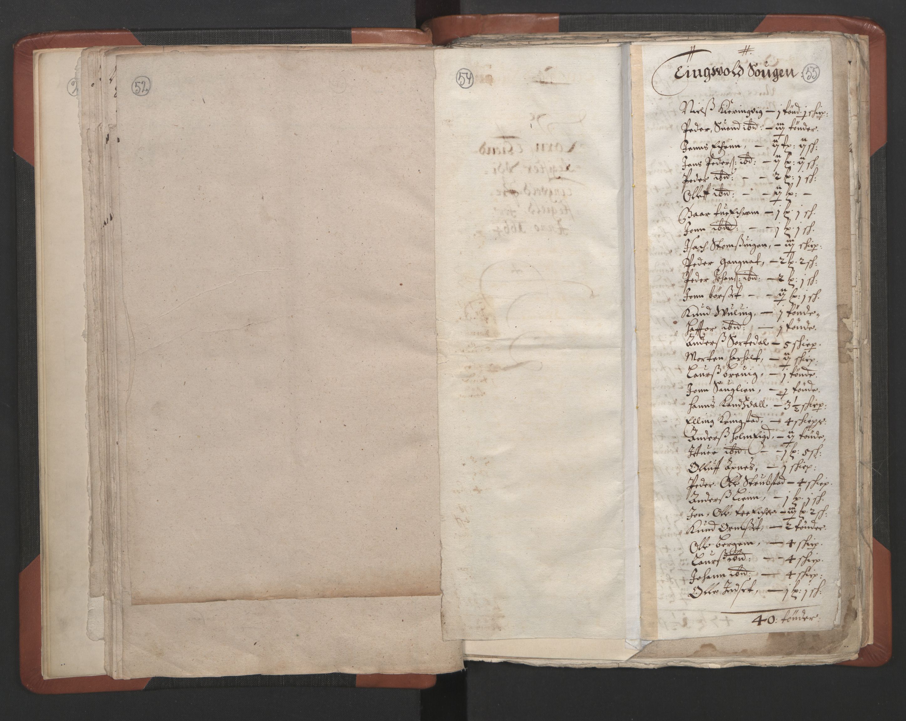 RA, Vicar's Census 1664-1666, no. 28: Nordmøre deanery, 1664-1666, p. 54-55