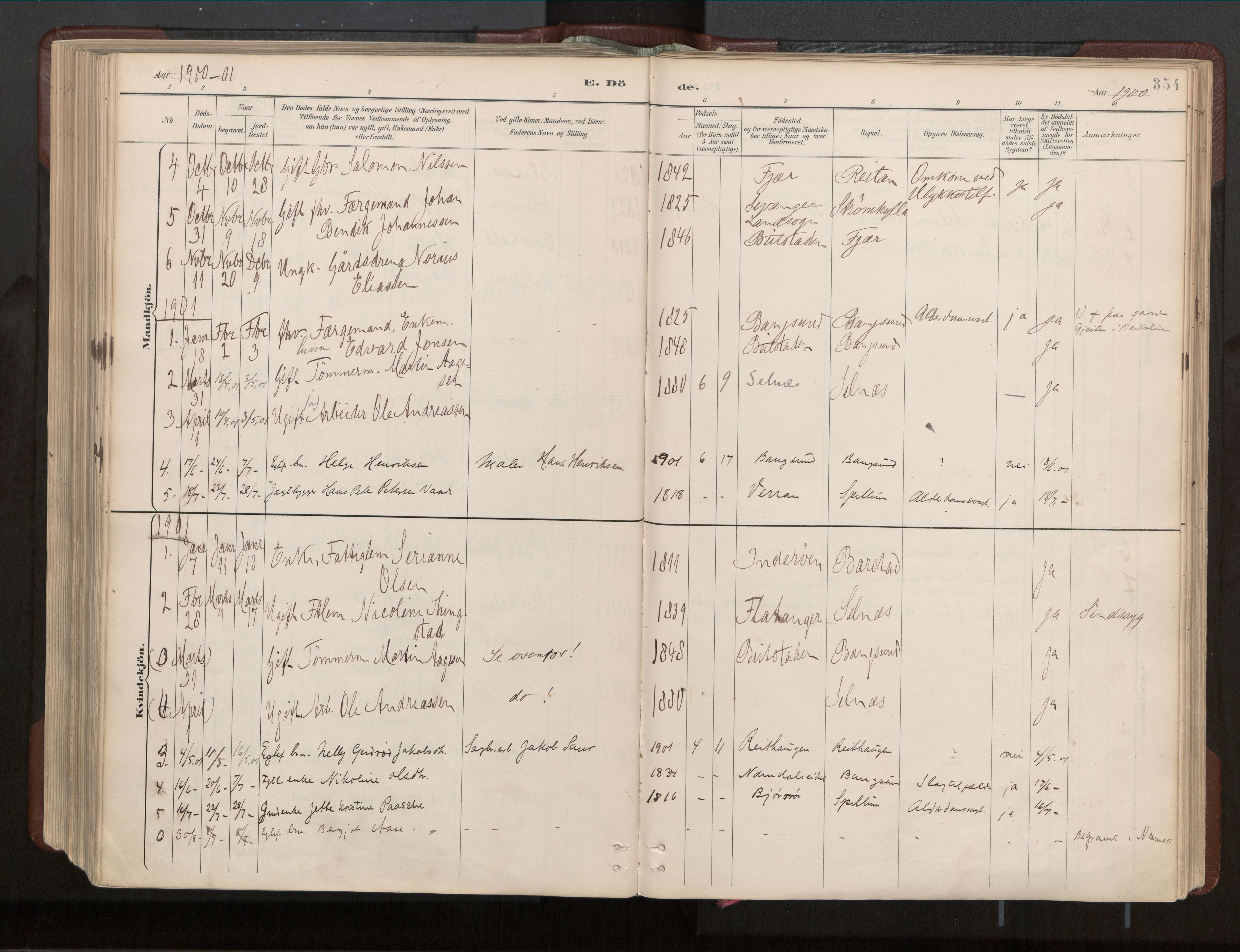 Ministerialprotokoller, klokkerbøker og fødselsregistre - Nord-Trøndelag, SAT/A-1458/770/L0589: Parish register (official) no. 770A03, 1887-1929, p. 354