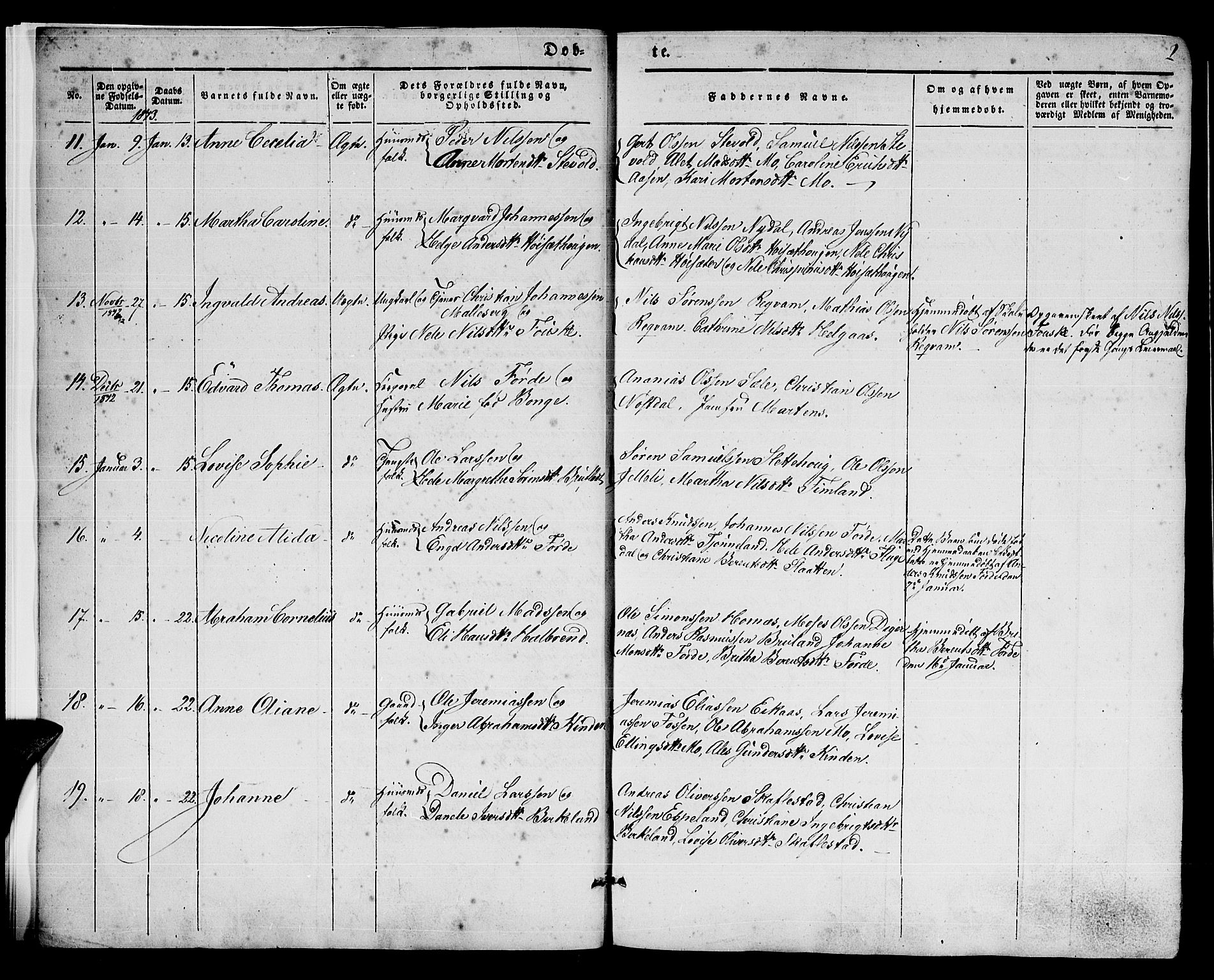 Førde sokneprestembete, SAB/A-79901/H/Haa/Haaa/L0007: Parish register (official) no. A 7, 1843-1860, p. 2