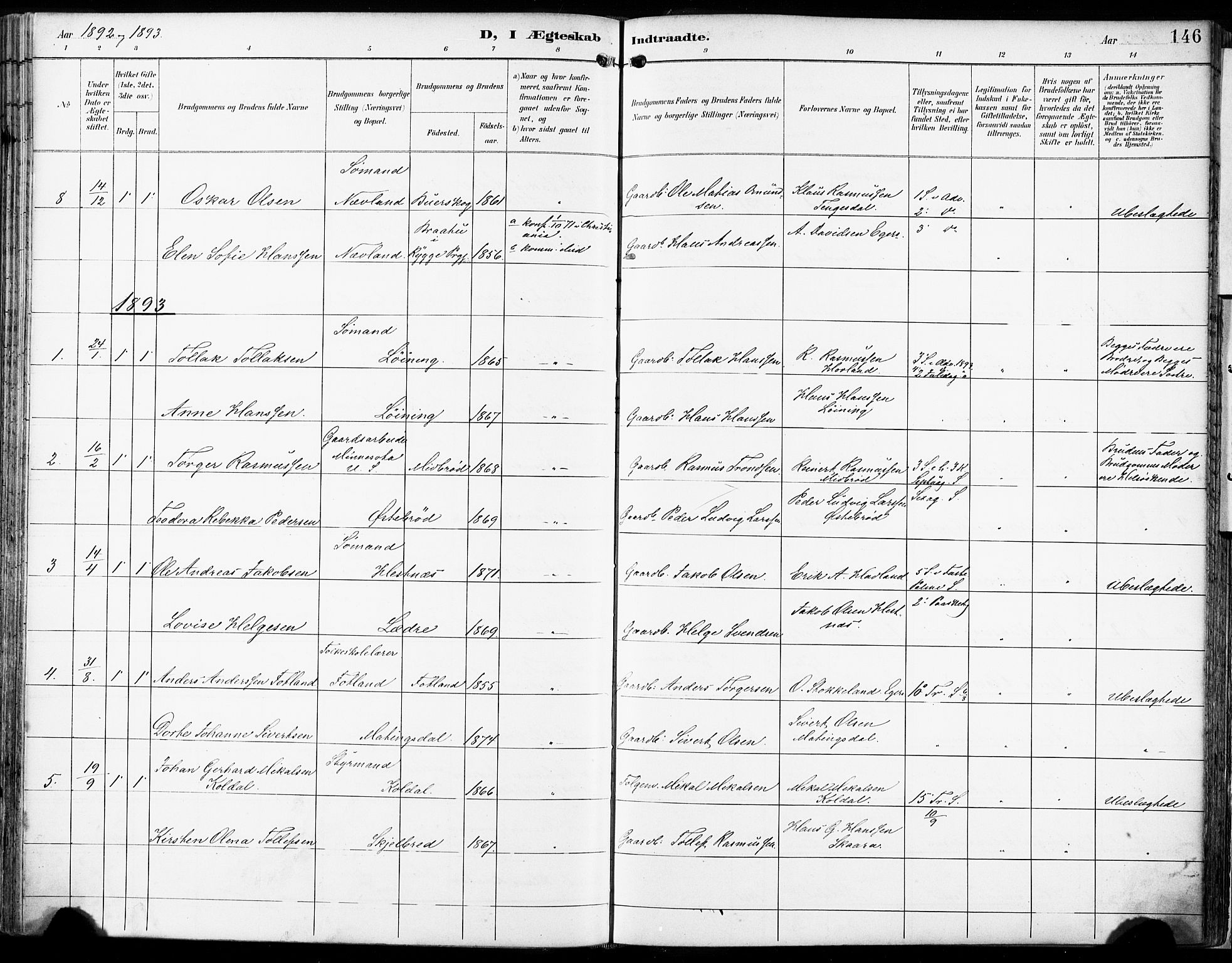 Eigersund sokneprestkontor, AV/SAST-A-101807/S08/L0018: Parish register (official) no. A 17, 1892-1905, p. 146