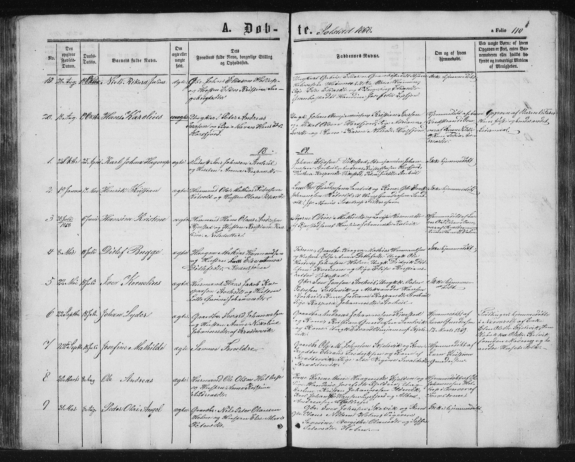 Ministerialprotokoller, klokkerbøker og fødselsregistre - Nordland, SAT/A-1459/810/L0159: Parish register (copy) no. 810C02 /2, 1863-1883, p. 110