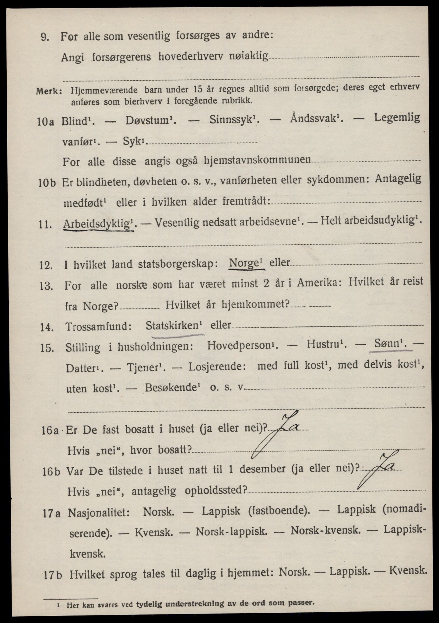 SAT, 1920 census for Fillan, 1920, p. 2351