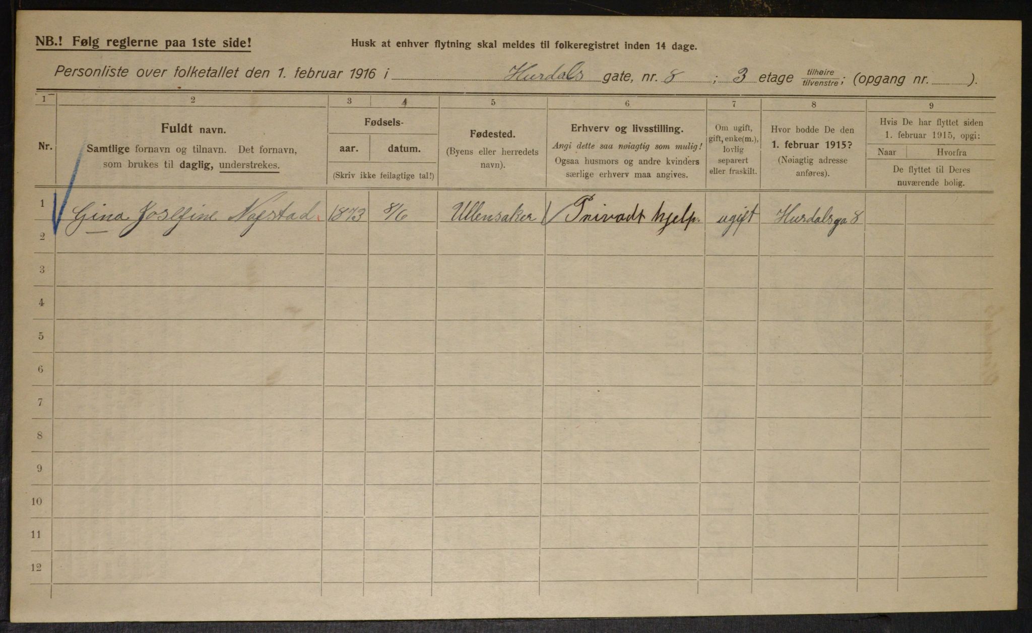 OBA, Municipal Census 1916 for Kristiania, 1916, p. 42950