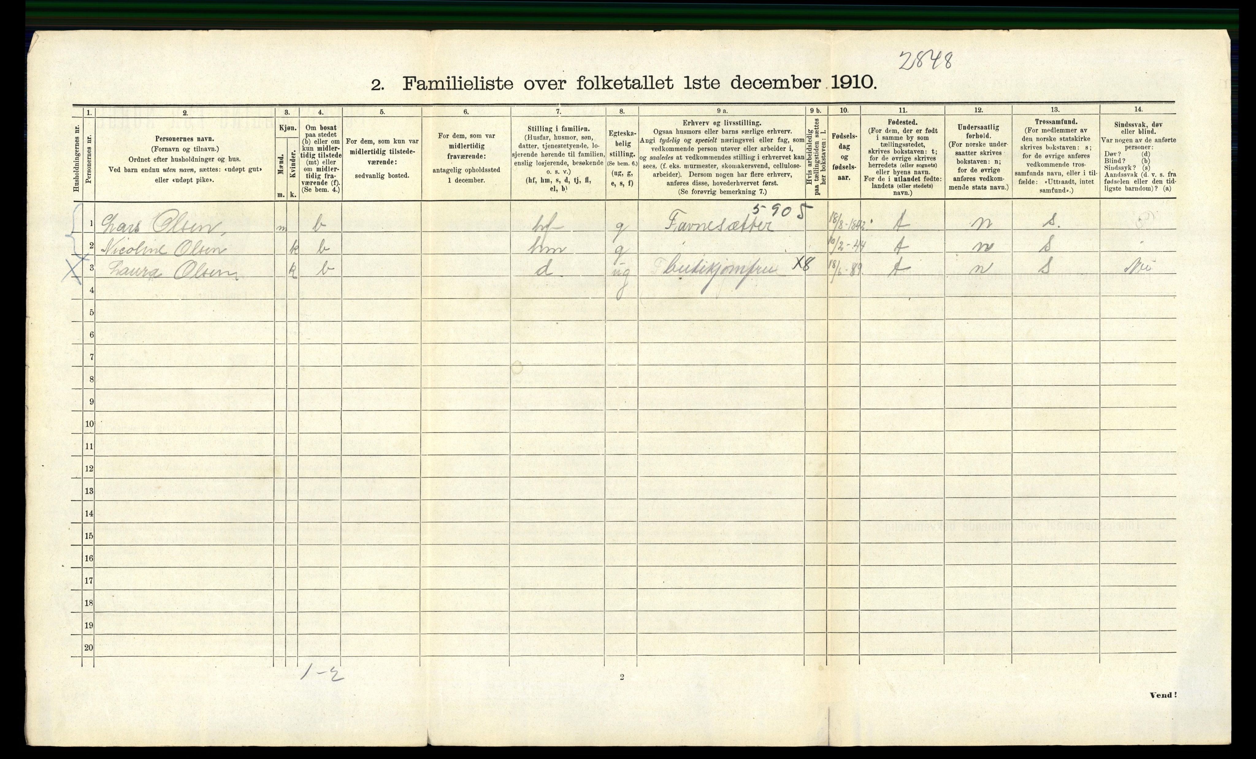 RA, 1910 census for Bergen, 1910, p. 37440