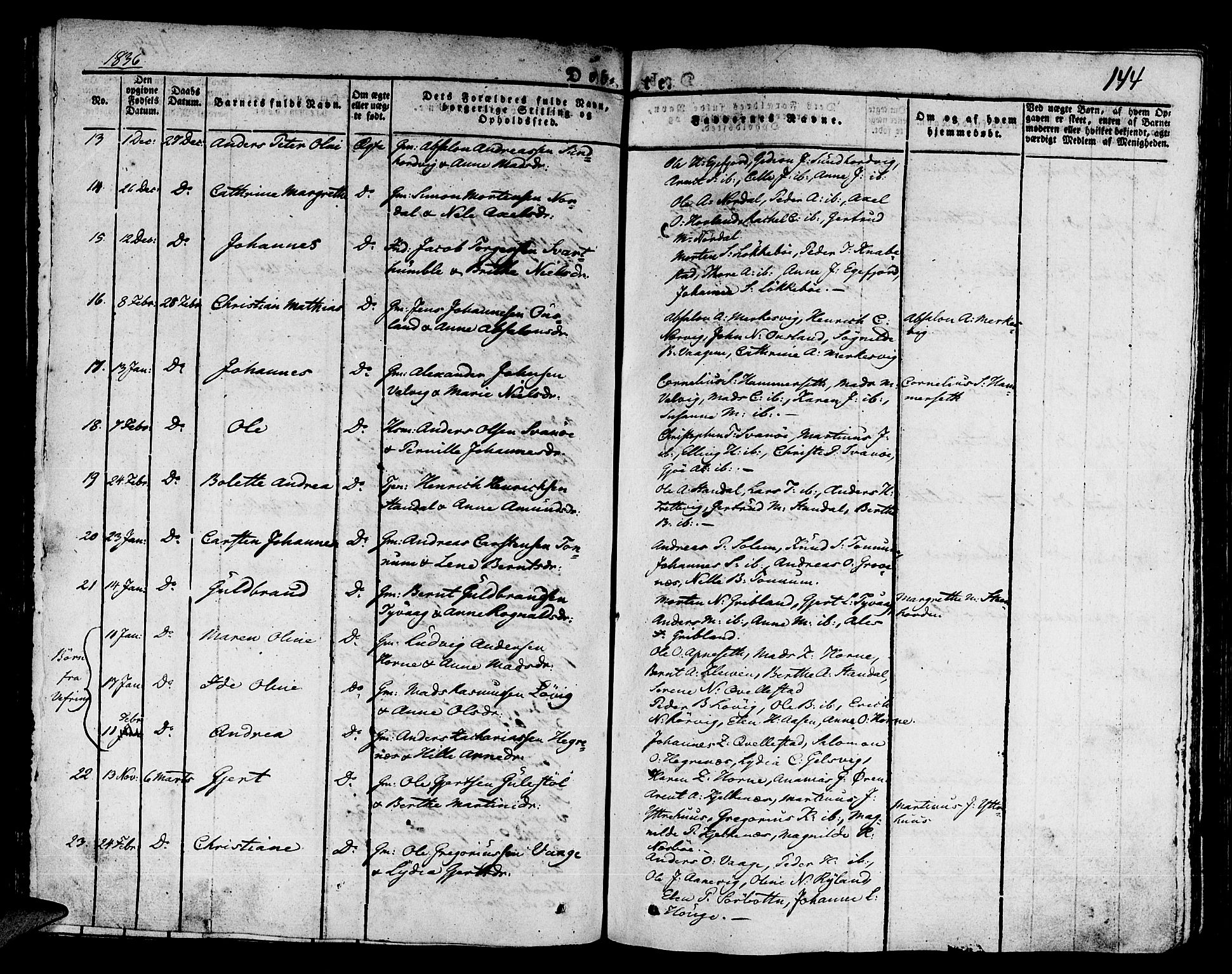 Kinn sokneprestembete, AV/SAB-A-80801/H/Haa/Haaa/L0004/0001: Parish register (official) no. A 4I, 1822-1840, p. 144