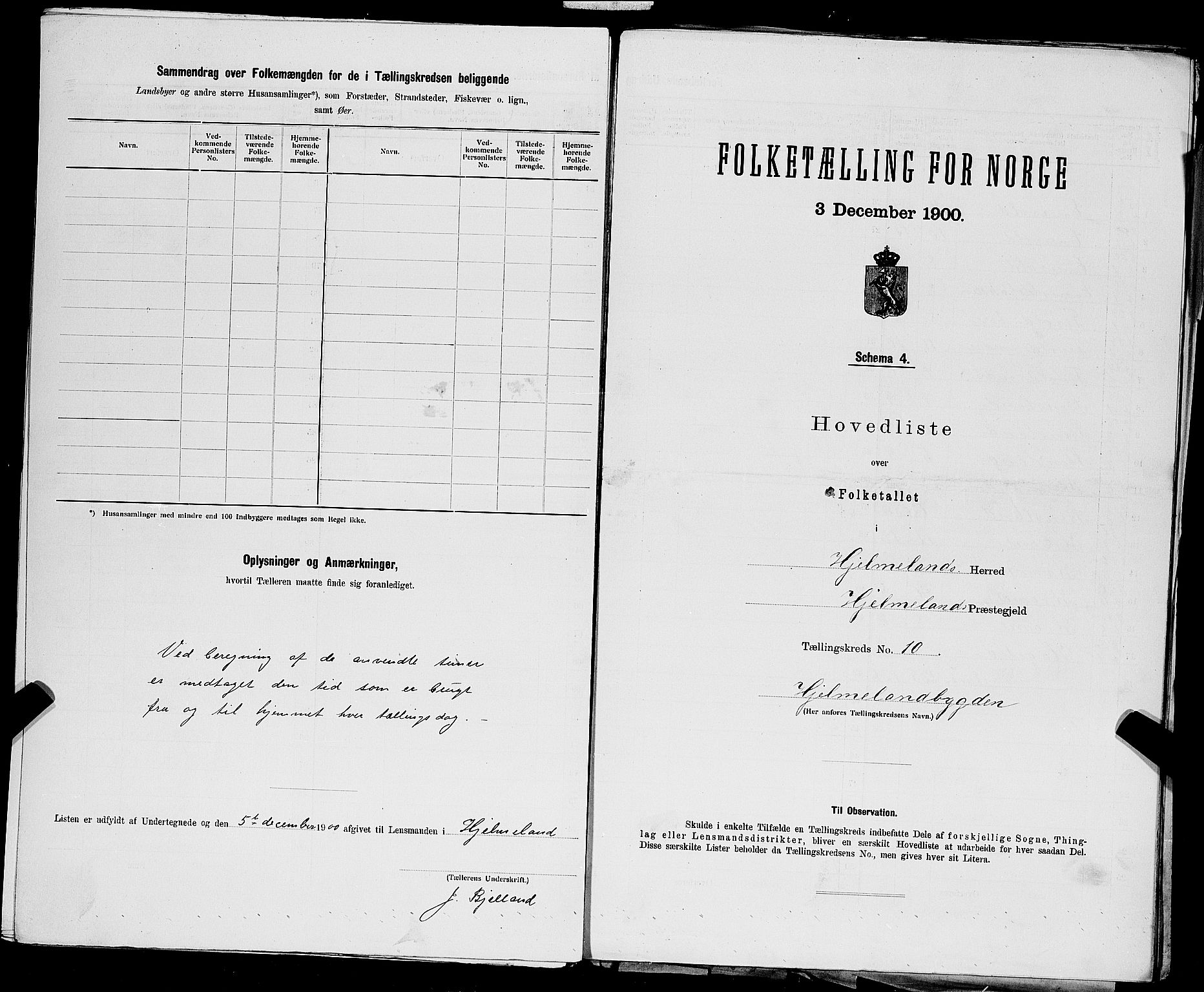 SAST, 1900 census for Hjelmeland, 1900, p. 37