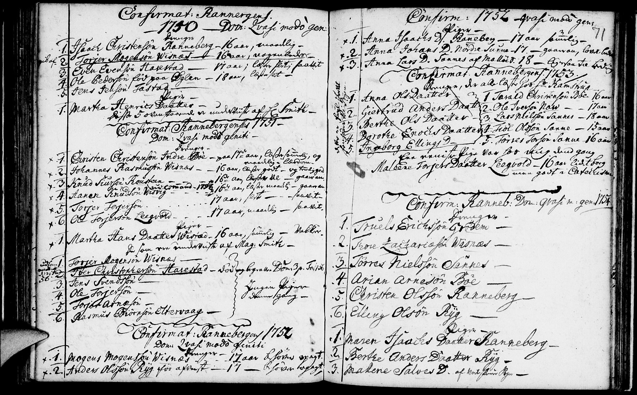 Domkirken sokneprestkontor, AV/SAST-A-101812/001/30/30BA/L0003: Parish register (official) no. A 3 /2, 1738-1760, p. 71