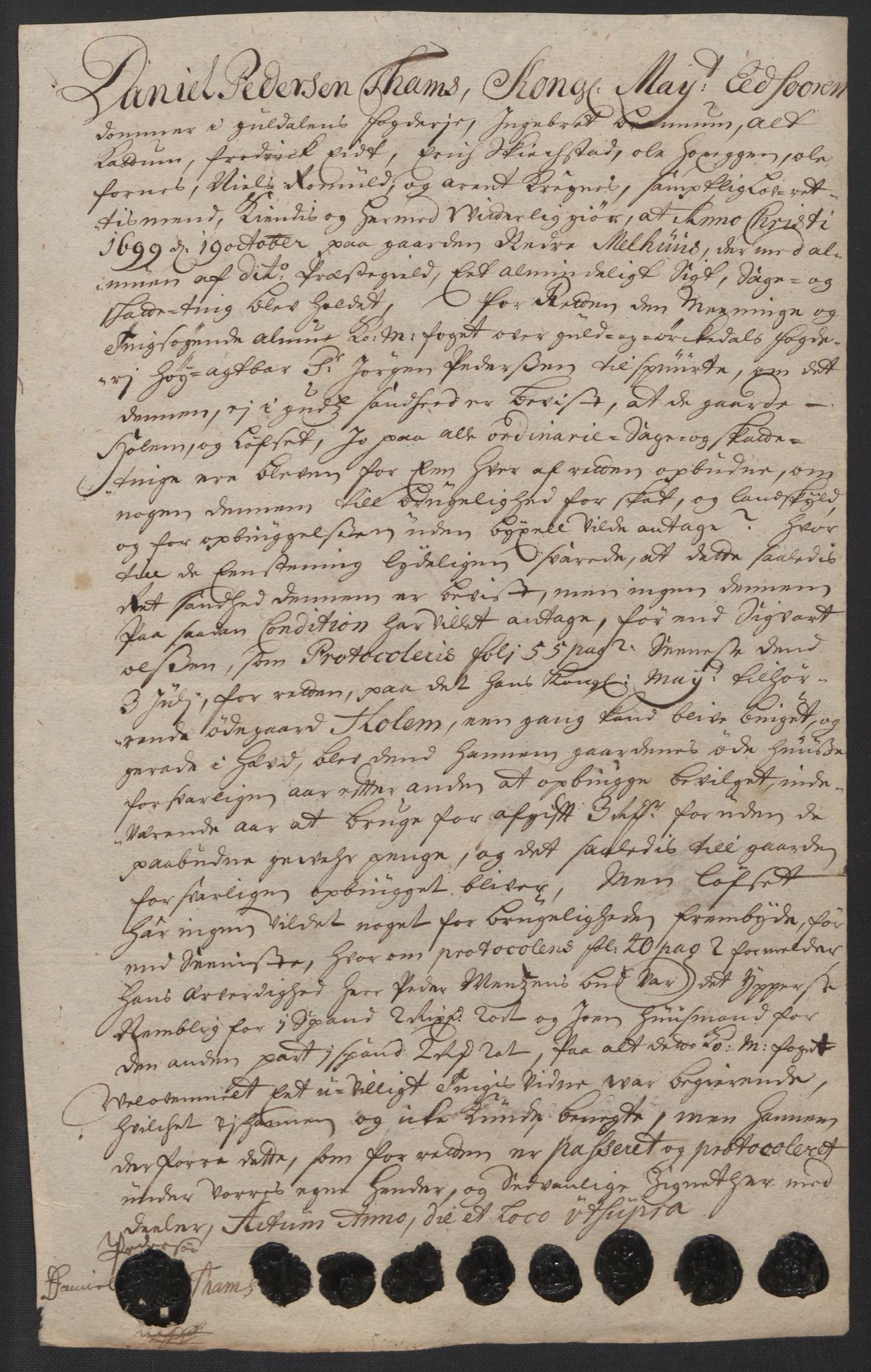 Rentekammeret inntil 1814, Reviderte regnskaper, Fogderegnskap, AV/RA-EA-4092/R60/L3949: Fogderegnskap Orkdal og Gauldal, 1699, p. 389