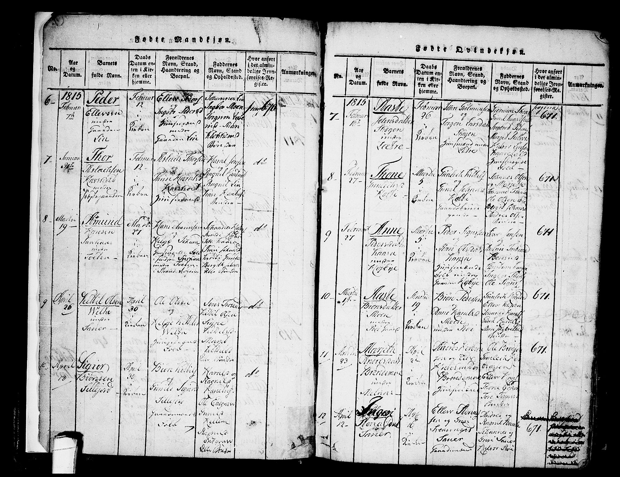 Heddal kirkebøker, SAKO/A-268/F/Fa/L0005: Parish register (official) no. I 5, 1814-1837, p. 5-6