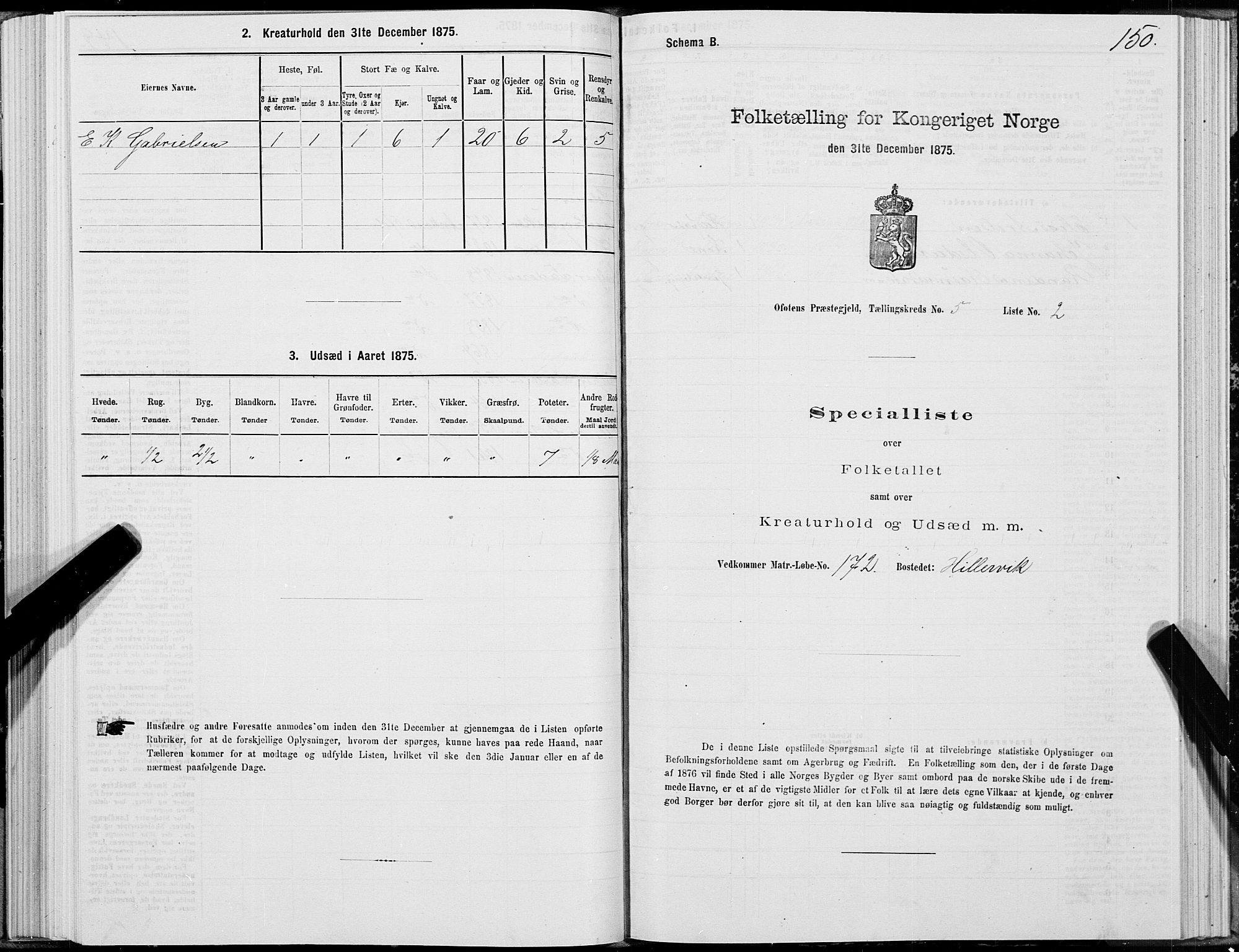 SAT, 1875 census for 1853P Ofoten, 1875, p. 3150