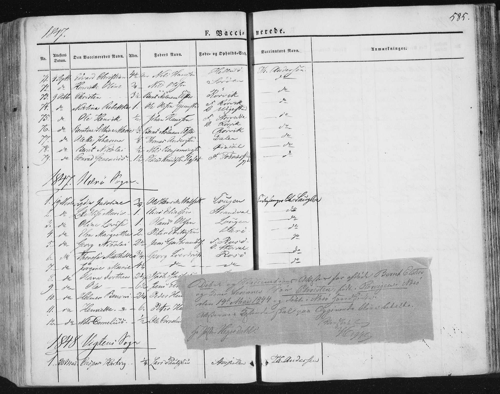 Ministerialprotokoller, klokkerbøker og fødselsregistre - Nord-Trøndelag, AV/SAT-A-1458/784/L0669: Parish register (official) no. 784A04, 1829-1859, p. 585