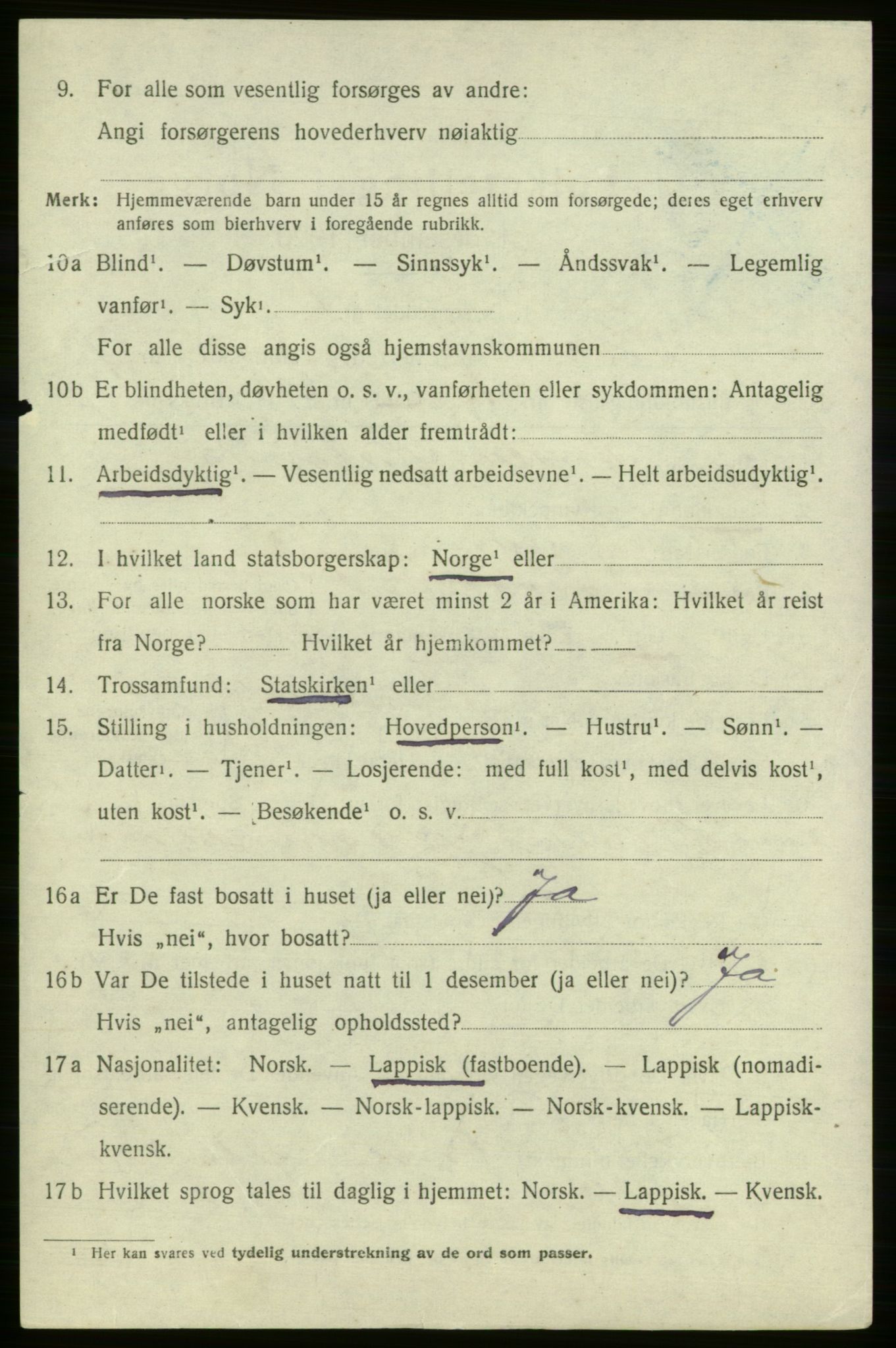 SATØ, 1920 census for , 1920, p. 2119