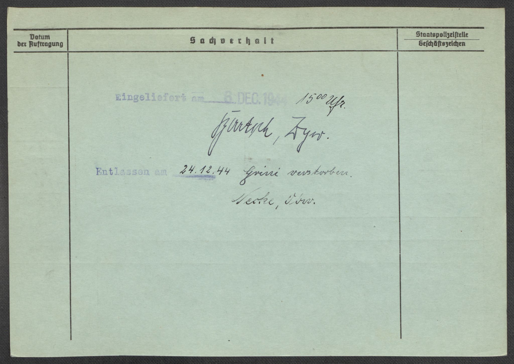 Befehlshaber der Sicherheitspolizei und des SD, RA/RAFA-5969/E/Ea/Eaa/L0007: Register over norske fanger i Møllergata 19: Lundb-N, 1940-1945, p. 569