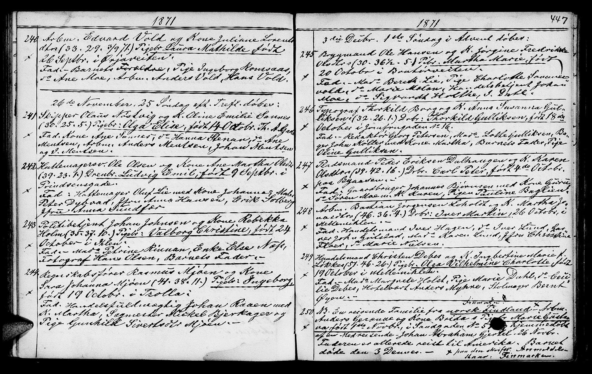 Ministerialprotokoller, klokkerbøker og fødselsregistre - Sør-Trøndelag, SAT/A-1456/602/L0140: Parish register (copy) no. 602C08, 1864-1872, p. 446-447