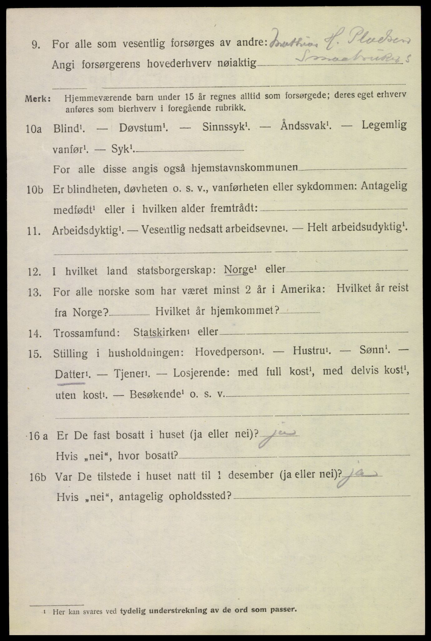 SAH, 1920 census for Lesja, 1920, p. 4611