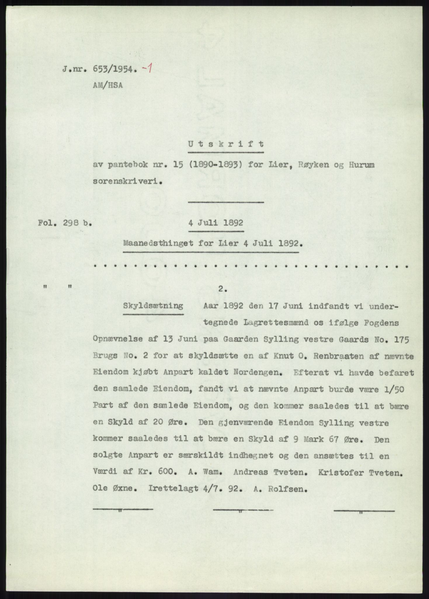 Statsarkivet i Kongsberg, SAKO/A-0001, 1944-1954, p. 281