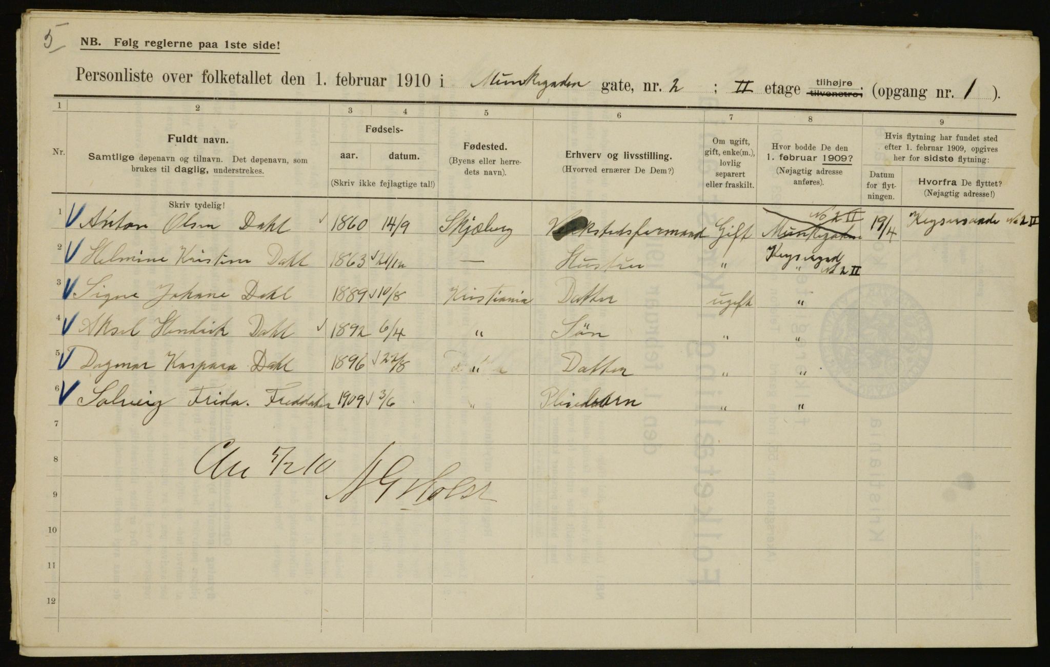 OBA, Municipal Census 1910 for Kristiania, 1910, p. 65628