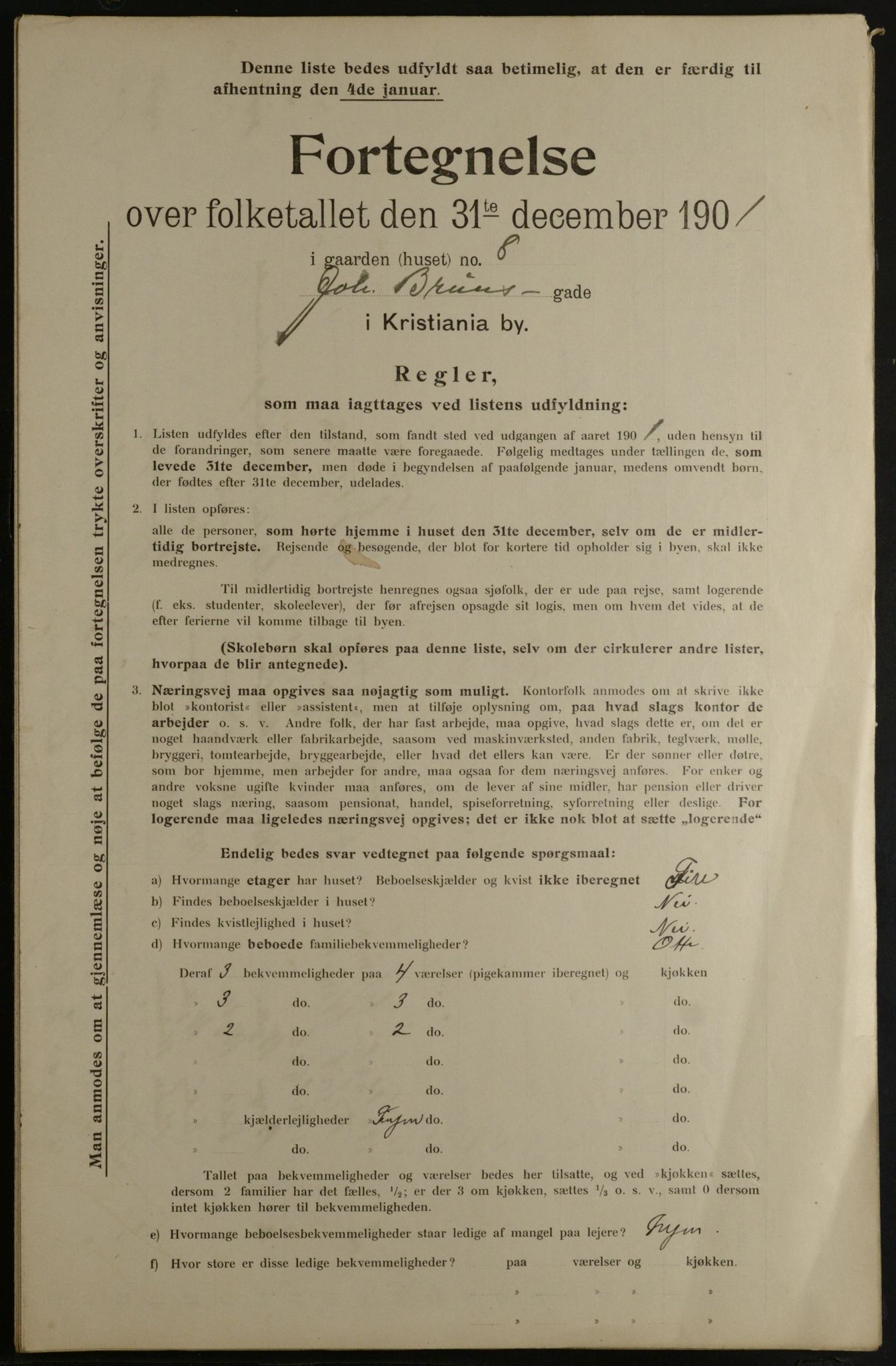 OBA, Municipal Census 1901 for Kristiania, 1901, p. 7316