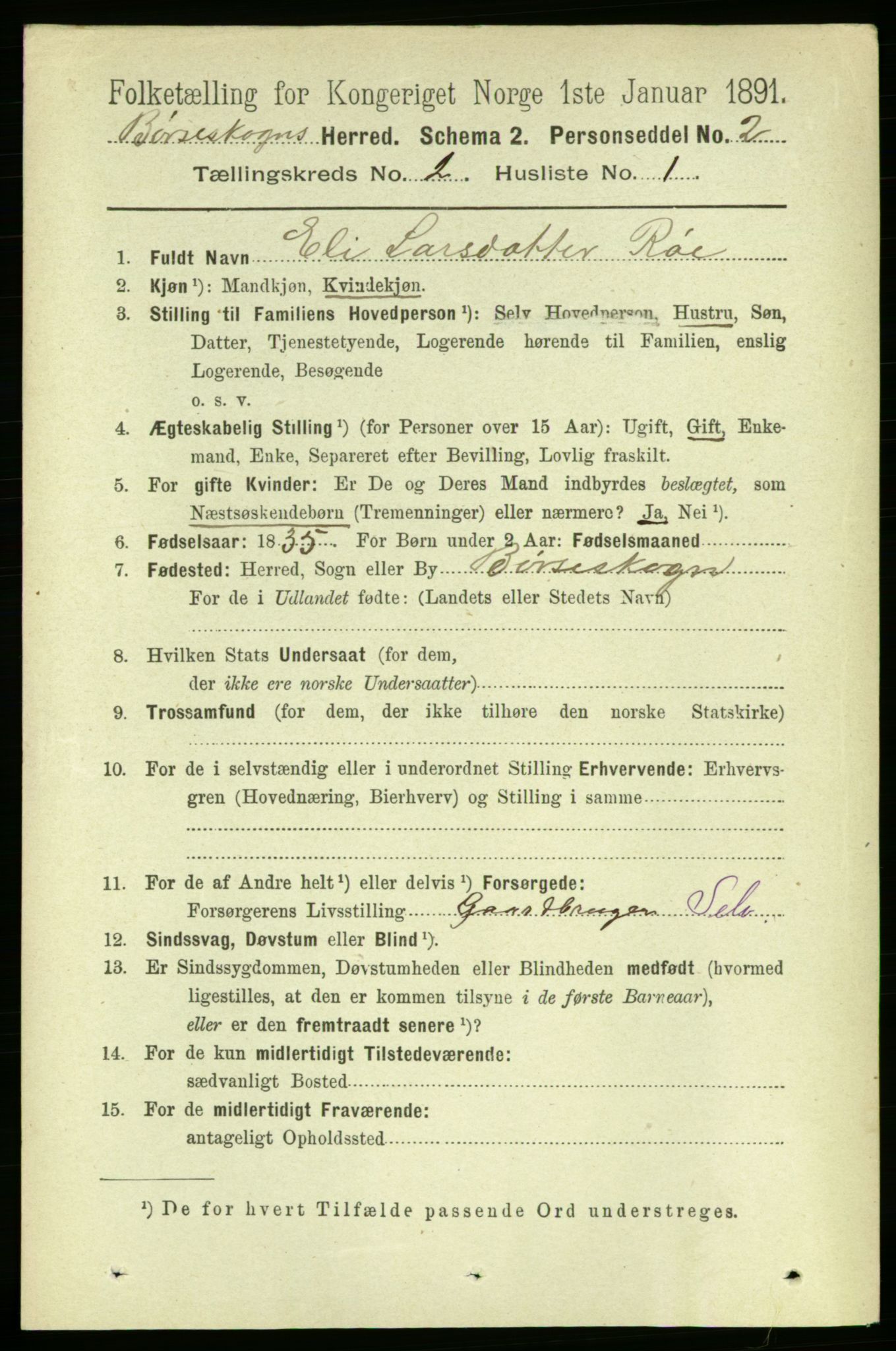 RA, 1891 census for 1657 Børseskogn, 1891, p. 934