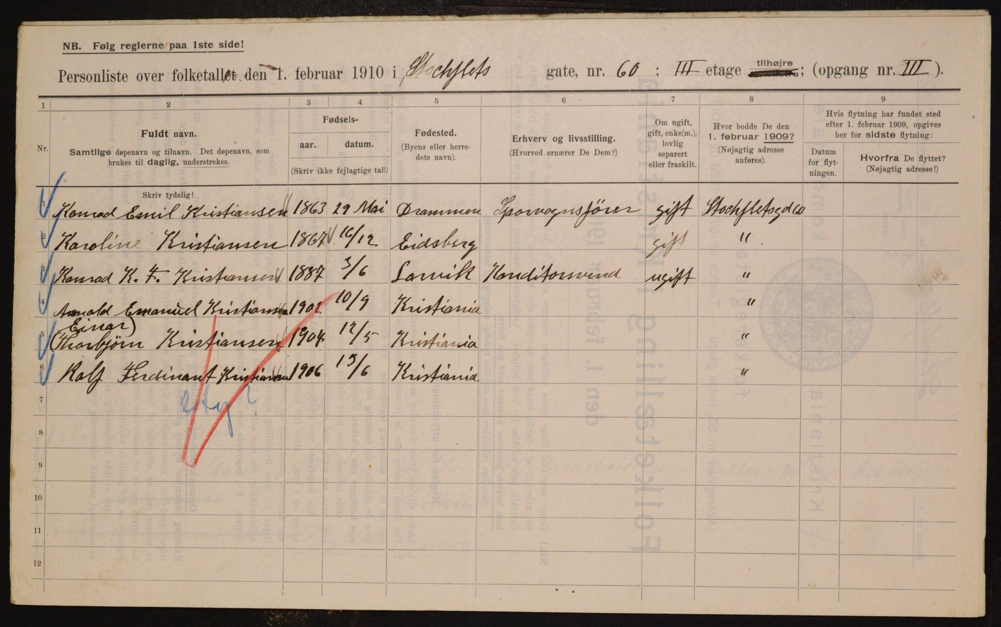 OBA, Municipal Census 1910 for Kristiania, 1910, p. 97228