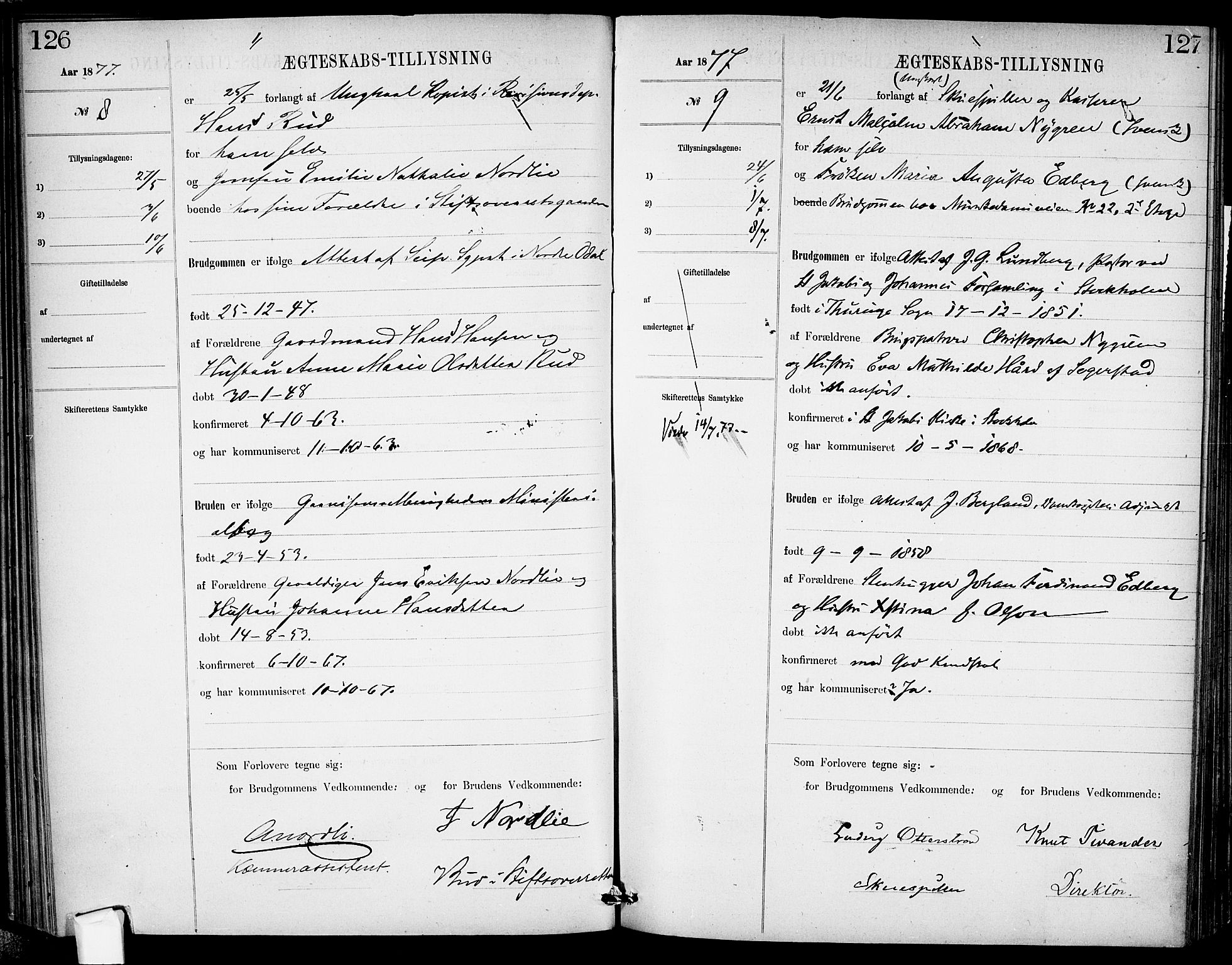 Garnisonsmenigheten Kirkebøker, AV/SAO-A-10846/H/Ha/L0007: Banns register no. I 7, 1872-1893, p. 126-127