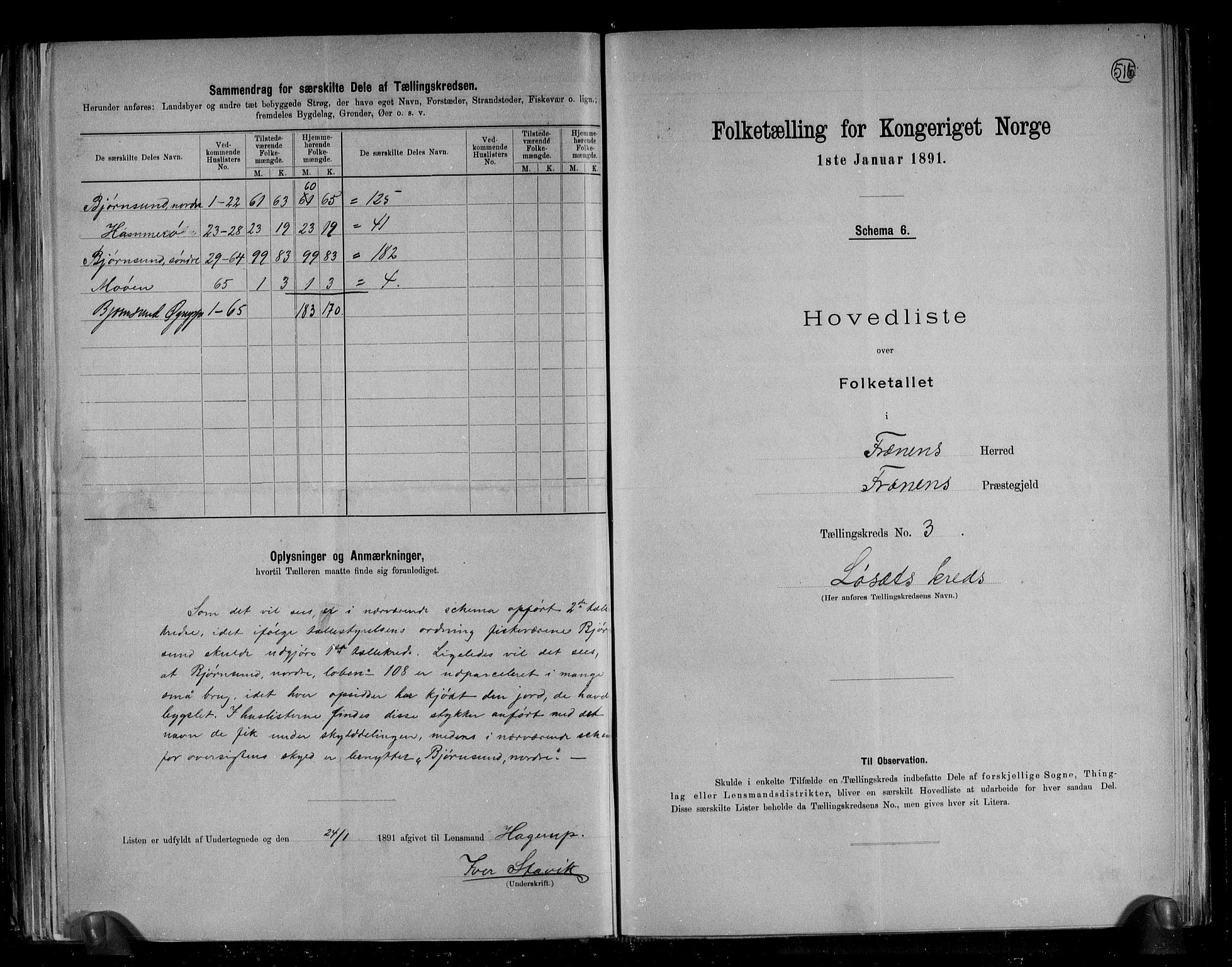 RA, 1891 census for 1548 Fræna, 1891, p. 6