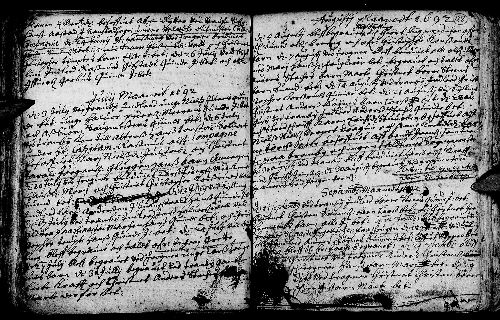 Lier kirkebøker, AV/SAKO-A-230/F/Fa/L0001: Parish register (official) no. I 1, 1672-1701, p. 128