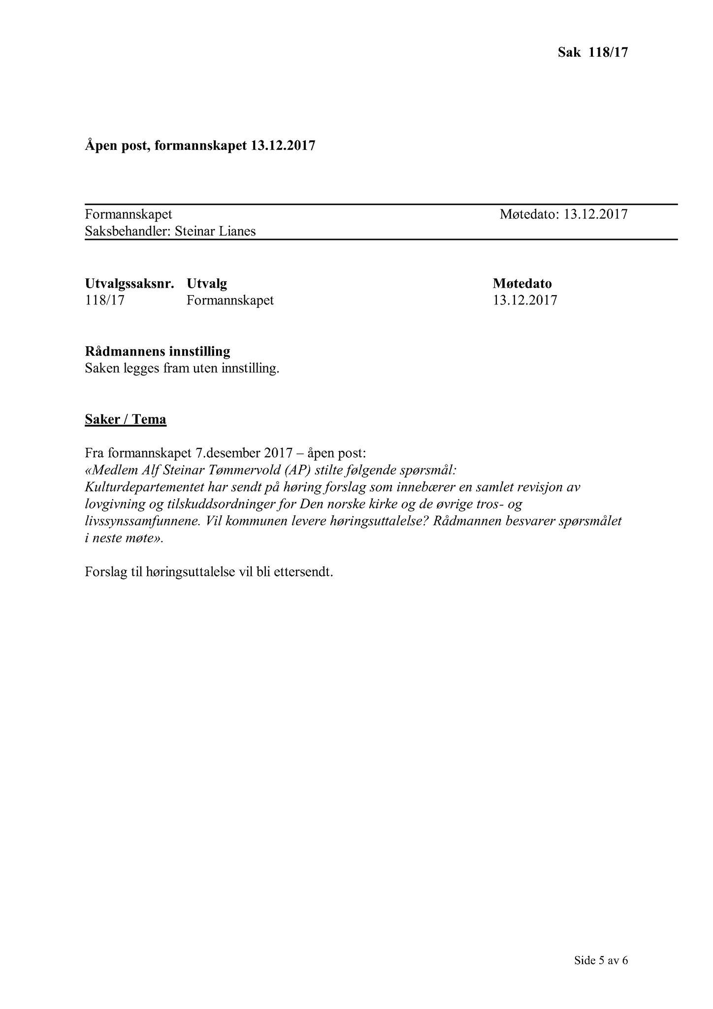 Klæbu Kommune, TRKO/KK/02-FS/L010: Formannsskapet - Møtedokumenter, 2017, p. 3724