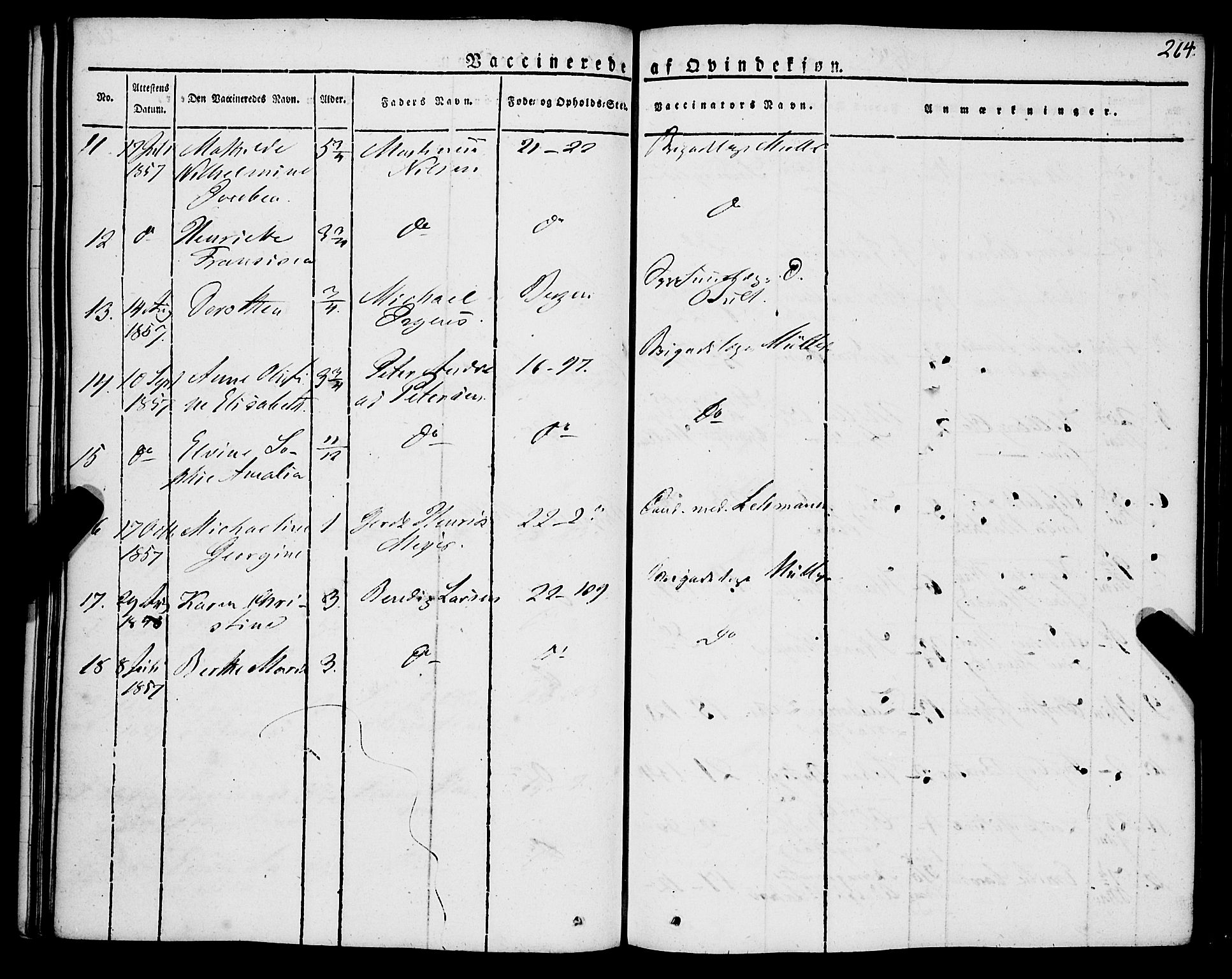 Korskirken sokneprestembete, SAB/A-76101/H/Haa/L0050: Parish register (official) no. F 1, 1821-1869, p. 264