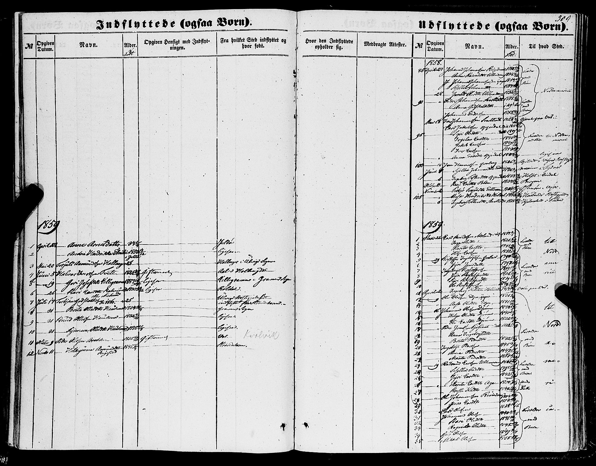 Ullensvang sokneprestembete, SAB/A-78701/H/Haa: Parish register (official) no. A 11, 1854-1866, p. 309