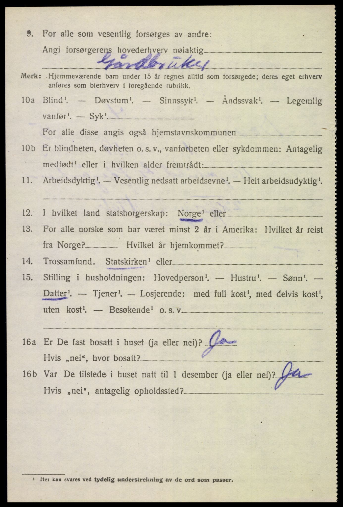 SAH, 1920 census for Dovre, 1920, p. 5187