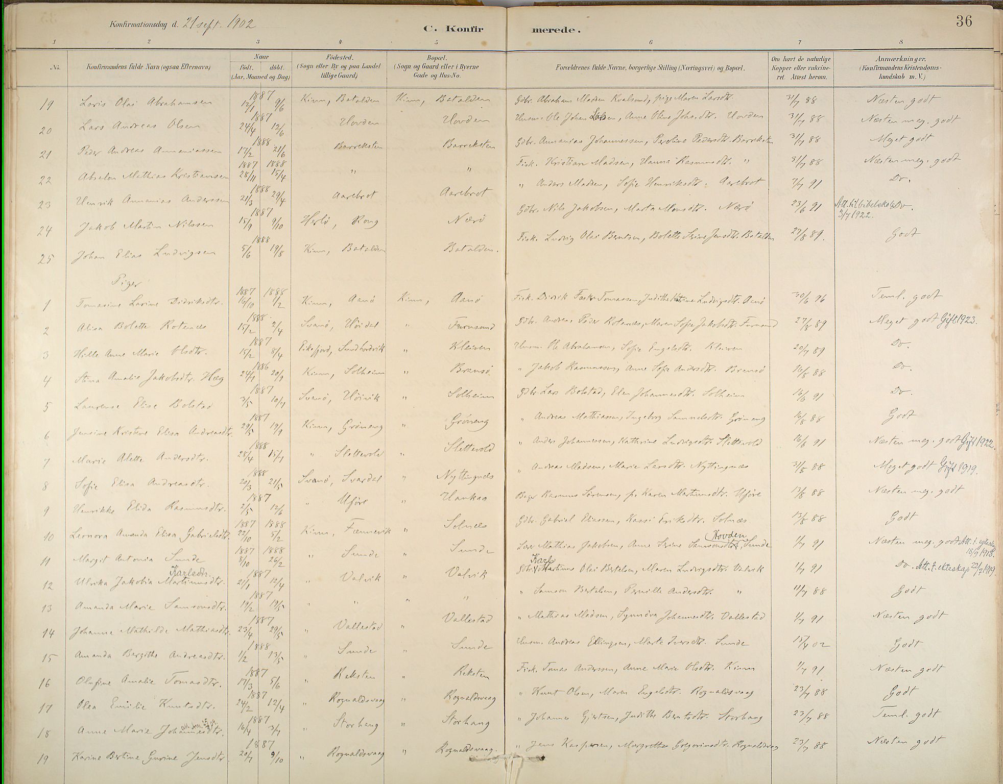 Kinn sokneprestembete, AV/SAB-A-80801/H/Haa/Haab/L0006: Parish register (official) no. B 6, 1883-1925, p. 36