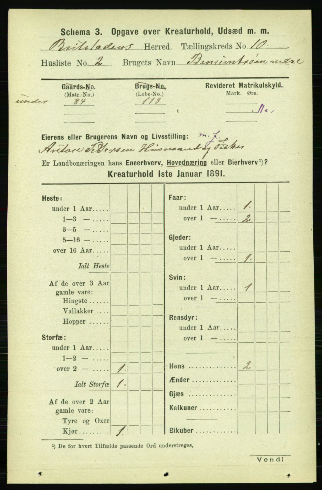 RA, 1891 census for 1727 Beitstad, 1891, p. 6187