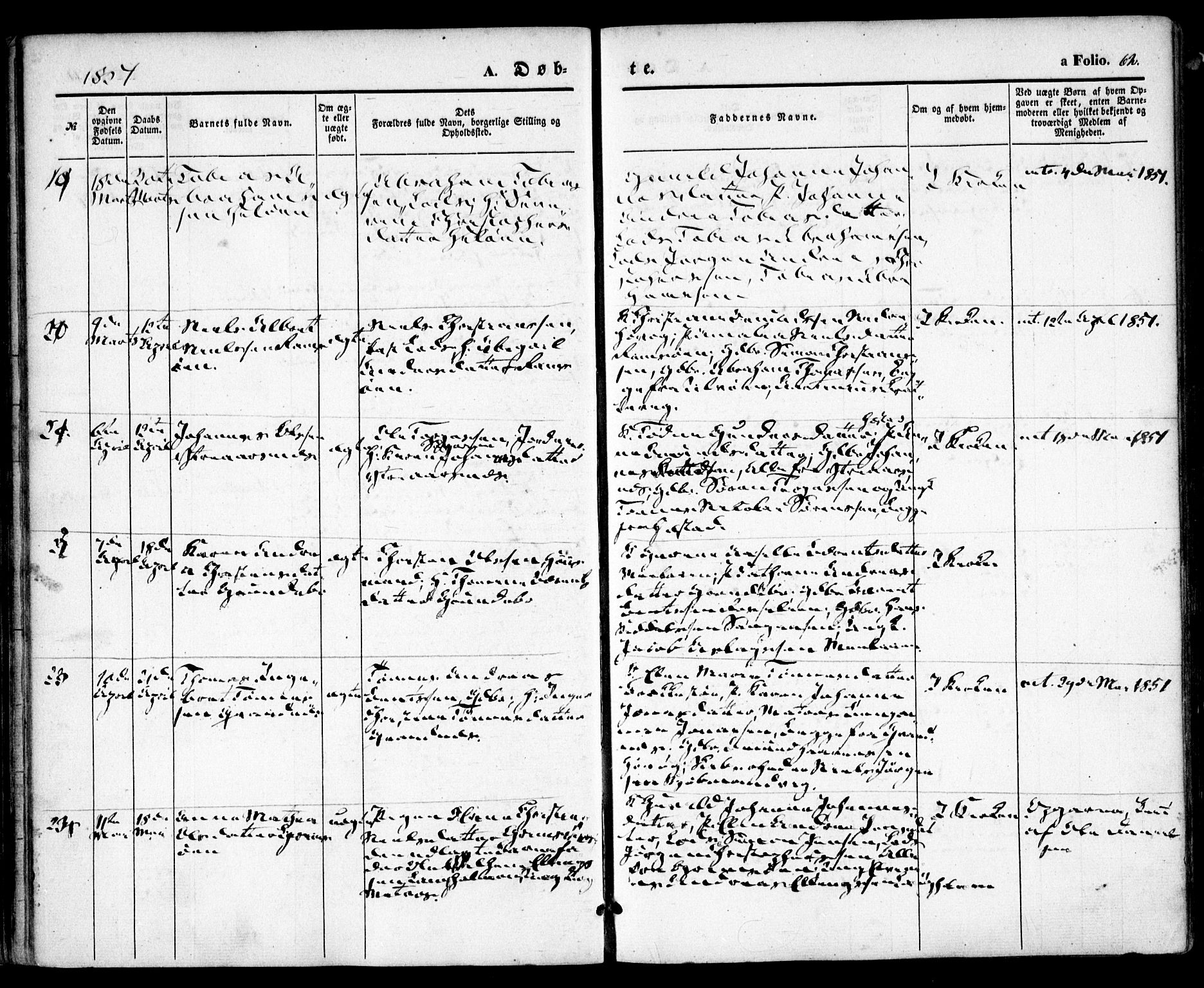 Høvåg sokneprestkontor, SAK/1111-0025/F/Fa/L0003: Parish register (official) no. A 3, 1843-1858, p. 62