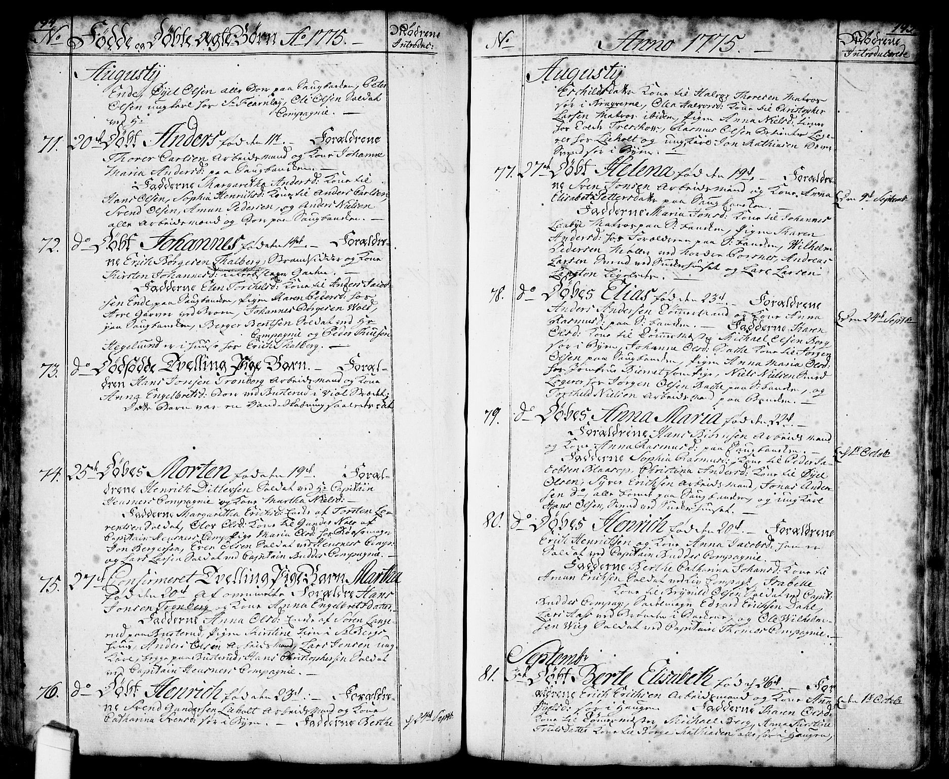 Halden prestekontor Kirkebøker, SAO/A-10909/F/Fa/L0001: Parish register (official) no. I 1, 1758-1791, p. 194-195