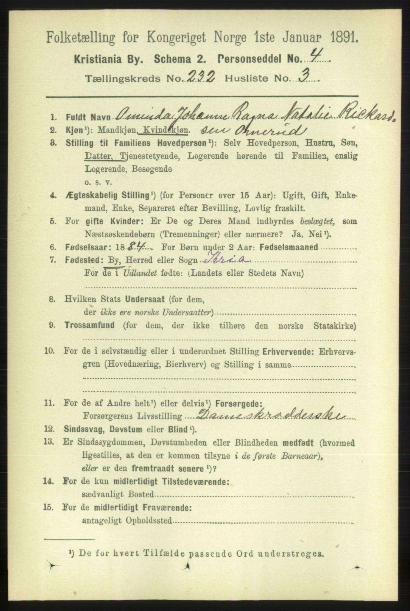 RA, 1891 census for 0301 Kristiania, 1891, p. 142932