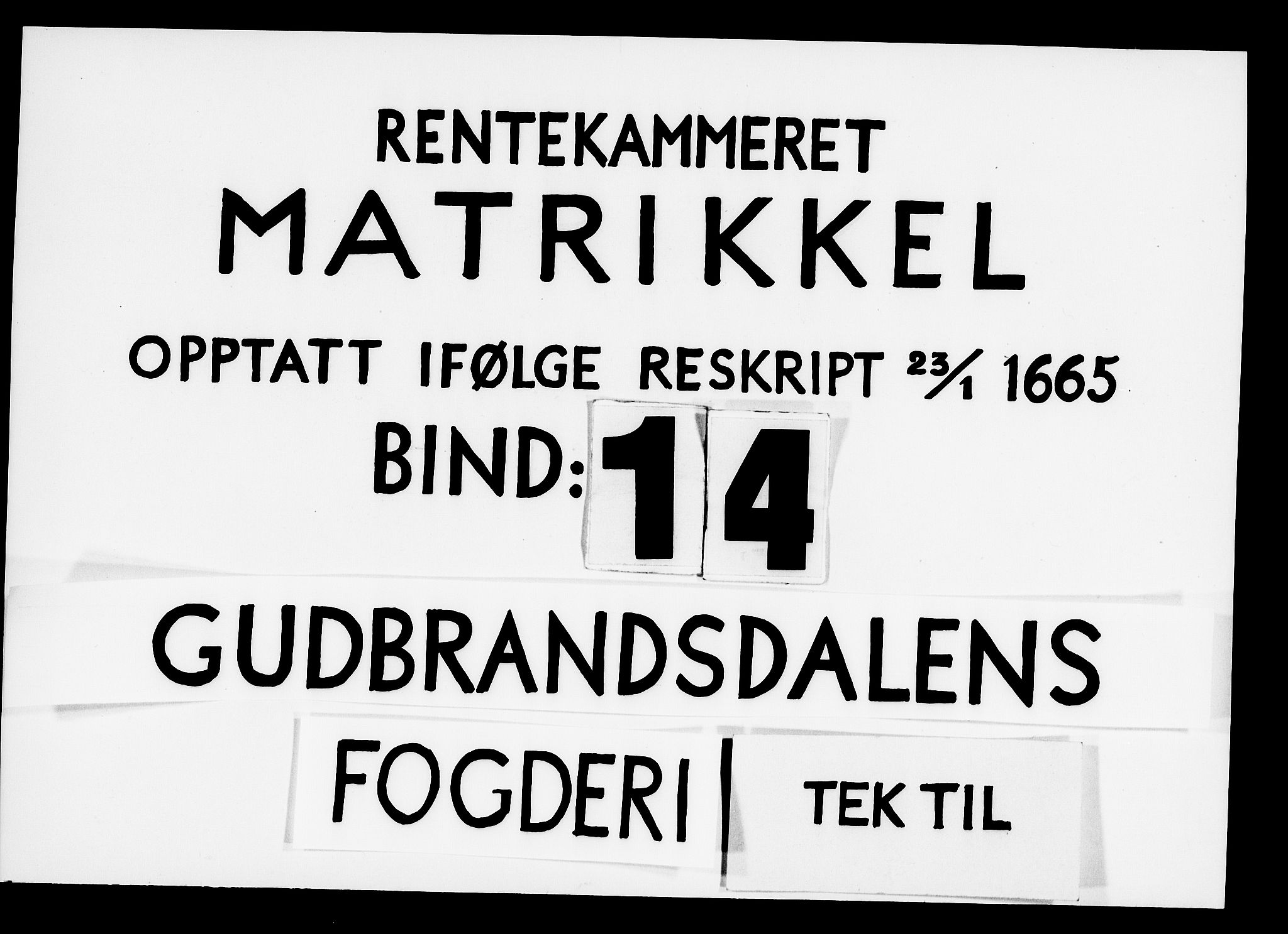 Rentekammeret inntil 1814, Realistisk ordnet avdeling, RA/EA-4070/N/Nb/Nba/L0014: Gudbrandsdalen fogderi, 1. del, 1668