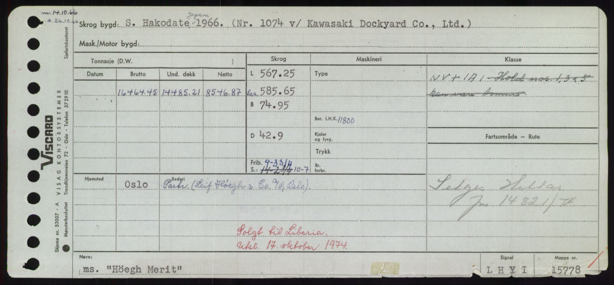 Sjøfartsdirektoratet med forløpere, Skipsmålingen, RA/S-1627/H/Hd/L0017: Fartøy, Holi-Hå, p. 393