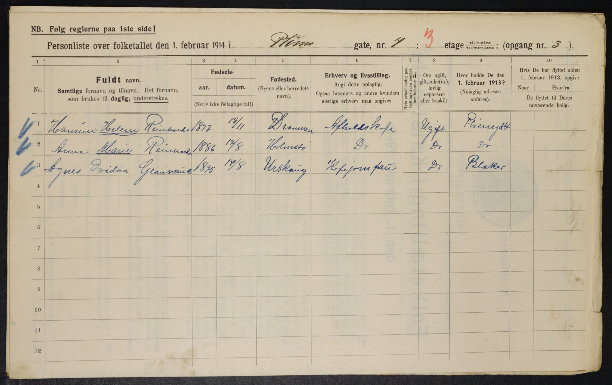 OBA, Municipal Census 1914 for Kristiania, 1914, p. 80985