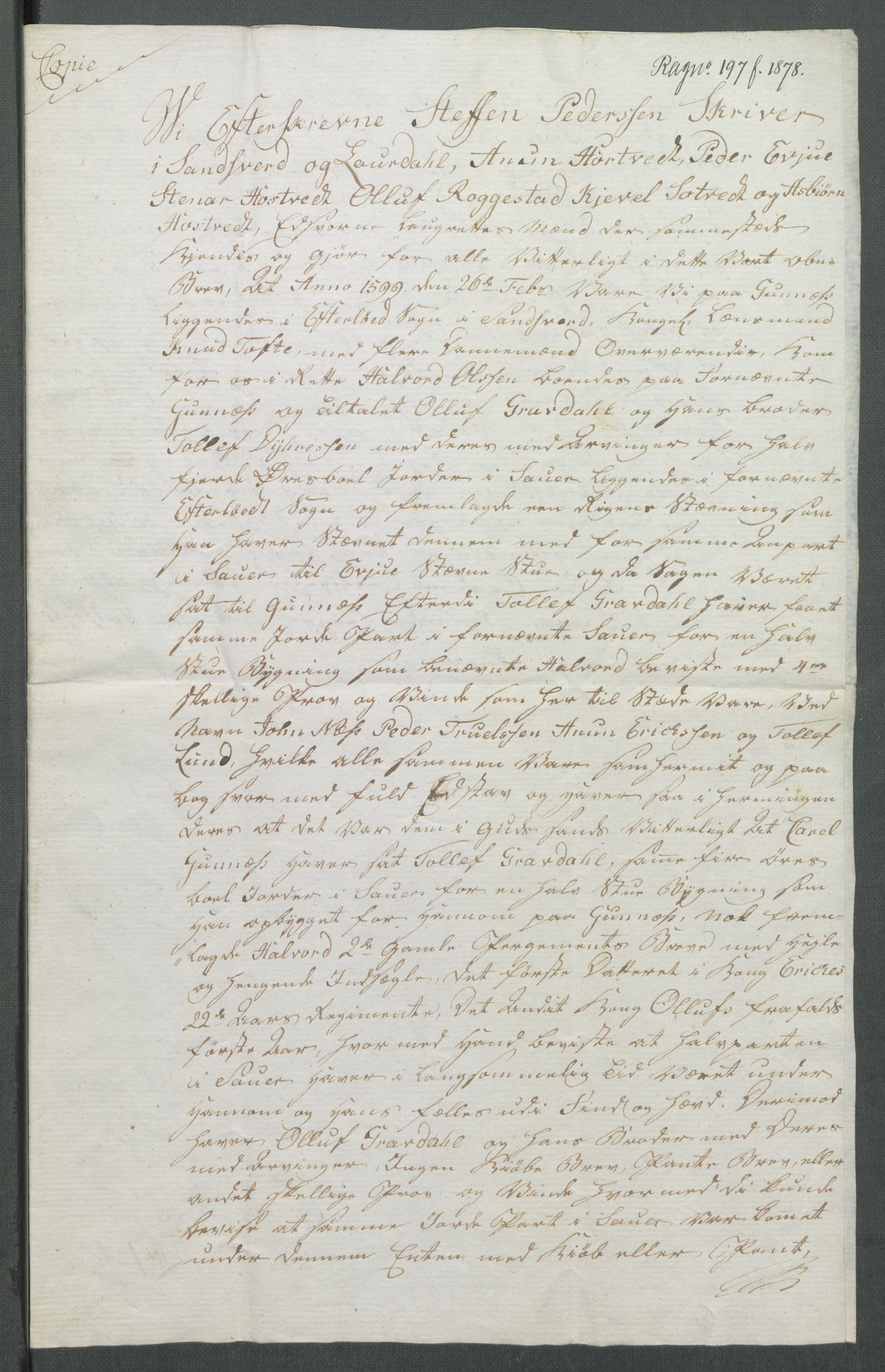 Riksarkivets diplomsamling, AV/RA-EA-5965/F02/L0107: Dokumenter, 1599, p. 26
