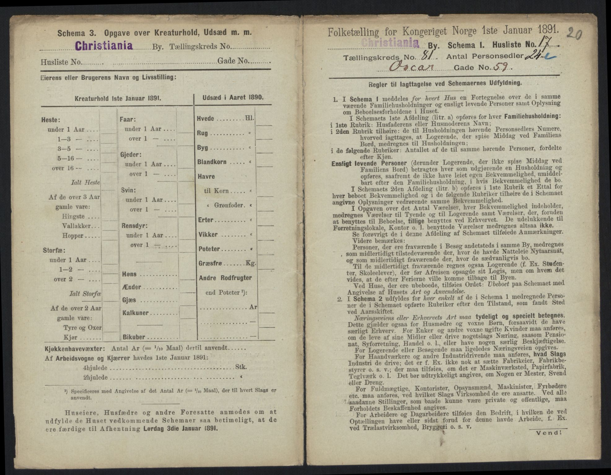 RA, 1891 census for 0301 Kristiania, 1891, p. 41518