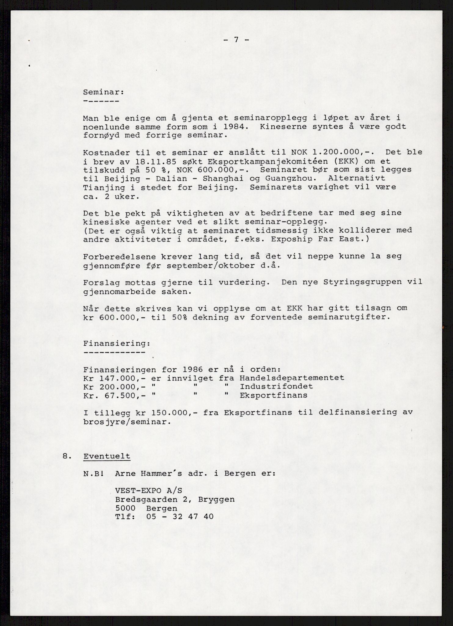 "17-Gruppen Kina", AV/RA-PA-1688/A/L0001: Møtereferater, 1979-1986, p. 263