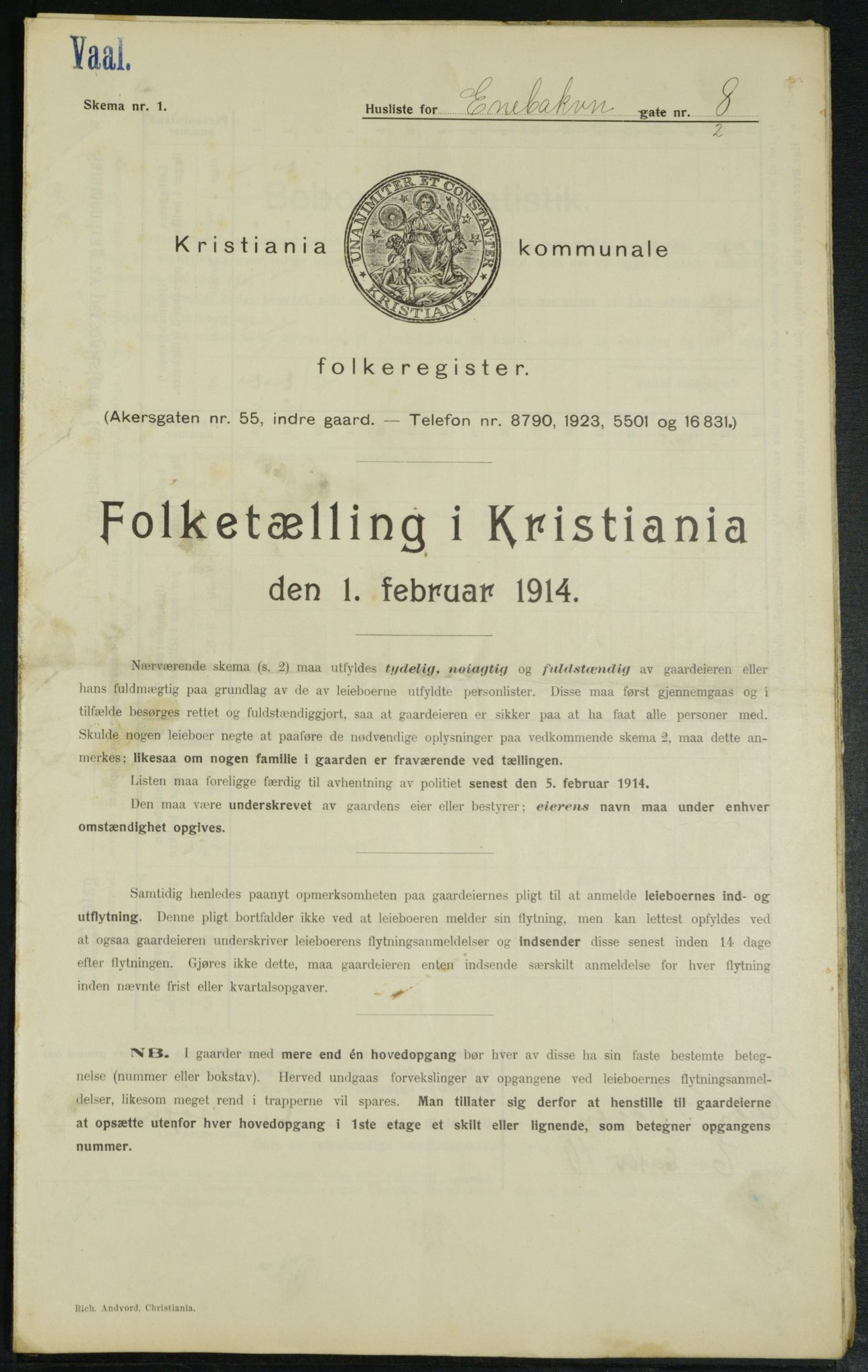 OBA, Municipal Census 1914 for Kristiania, 1914, p. 21216