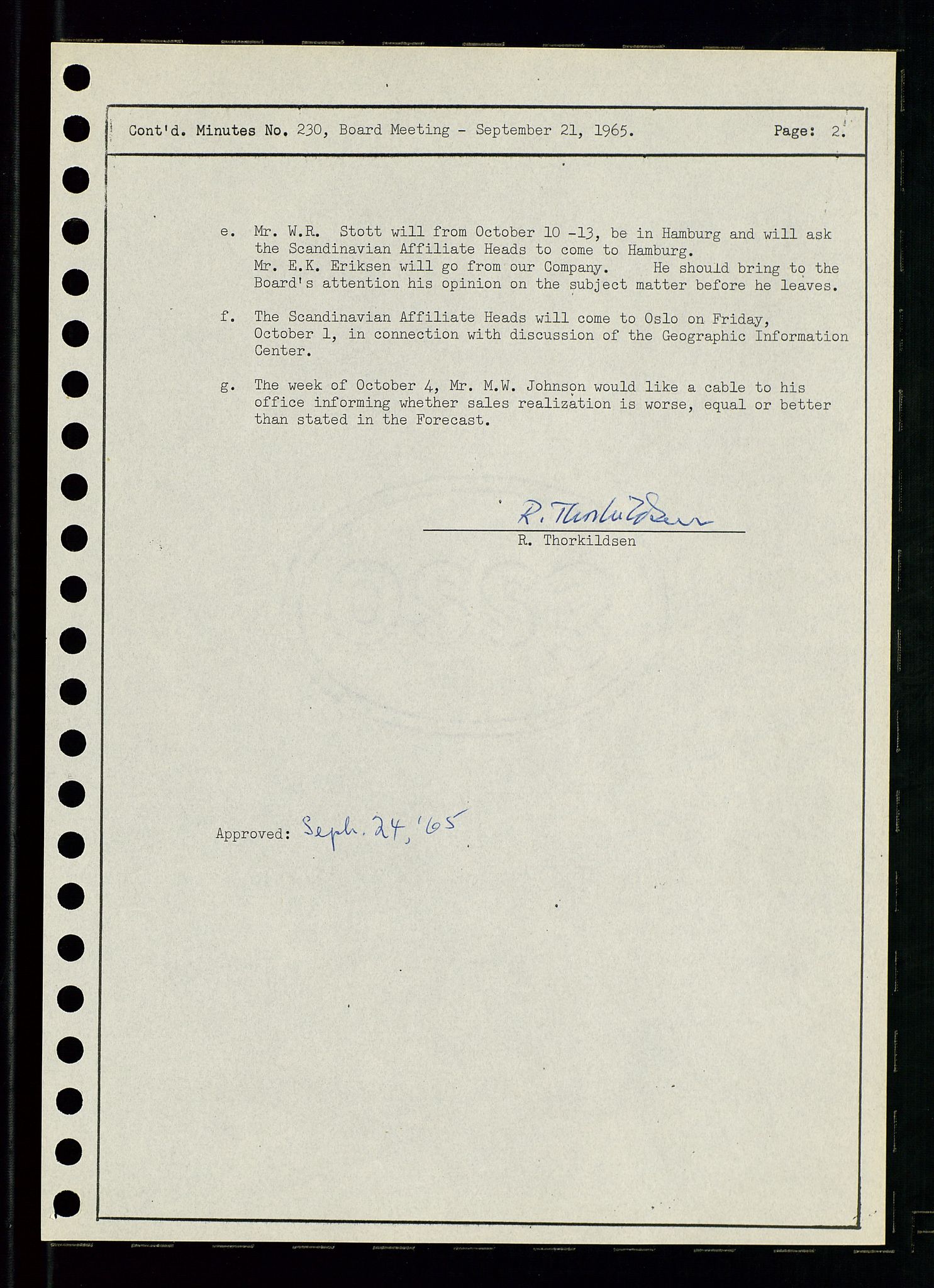 Pa 0982 - Esso Norge A/S, AV/SAST-A-100448/A/Aa/L0002/0001: Den administrerende direksjon Board minutes (styrereferater) / Den administrerende direksjon Board minutes (styrereferater), 1965, p. 50