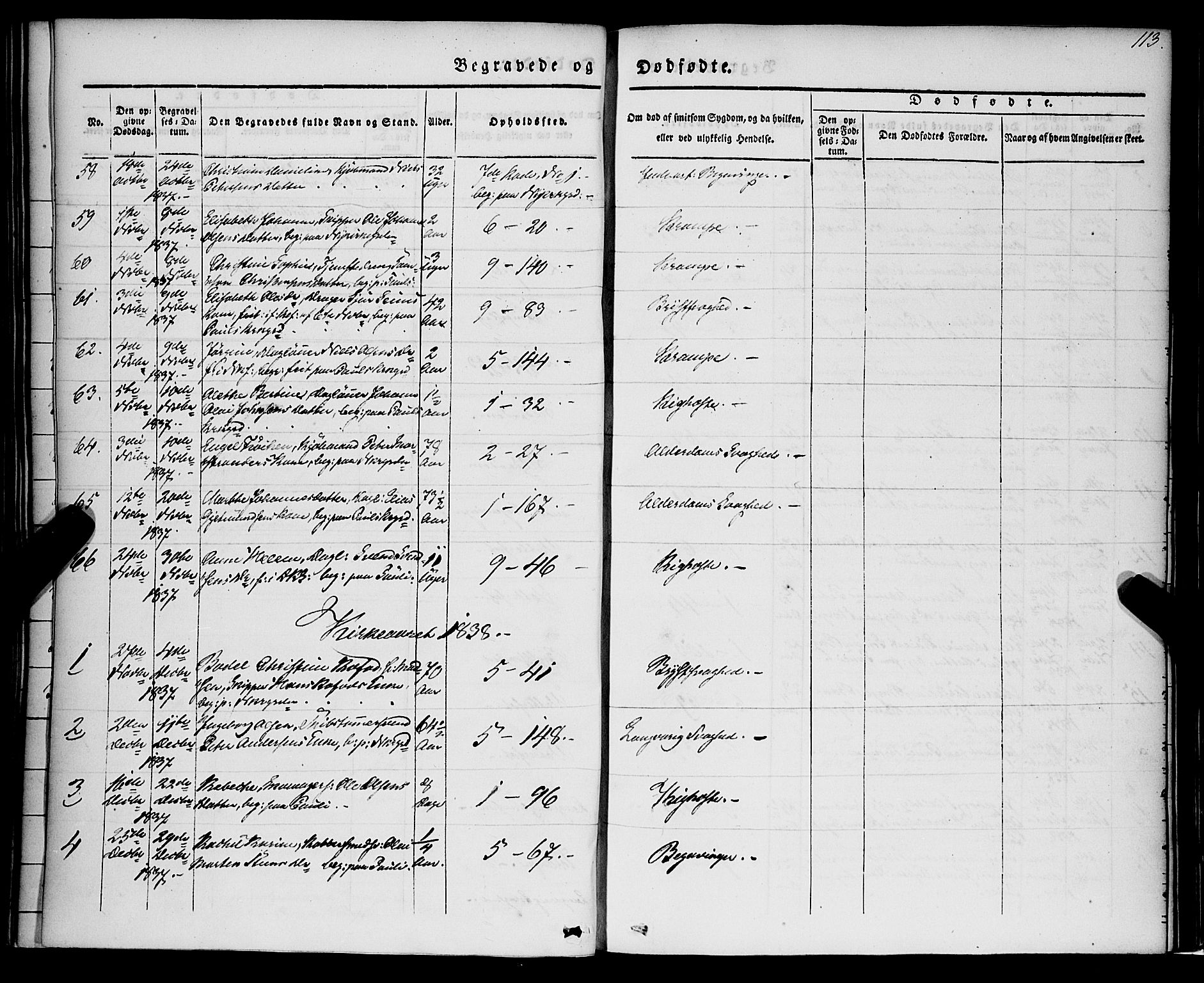 Nykirken Sokneprestembete, AV/SAB-A-77101/H/Haa/L0041: Parish register (official) no. E 1, 1833-1850, p. 113