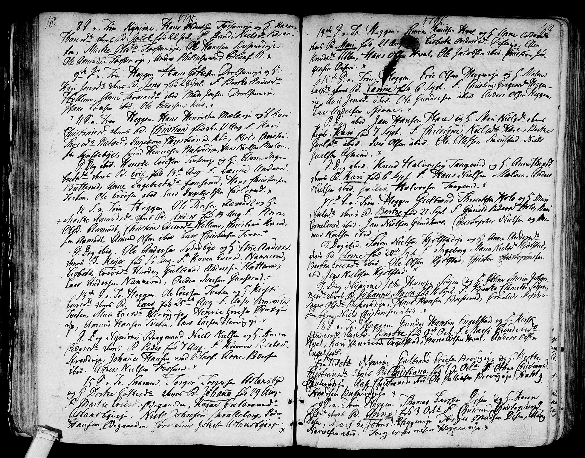 Modum kirkebøker, AV/SAKO-A-234/F/Fa/L0003: Parish register (official) no. 3, 1783-1819, p. 162-163