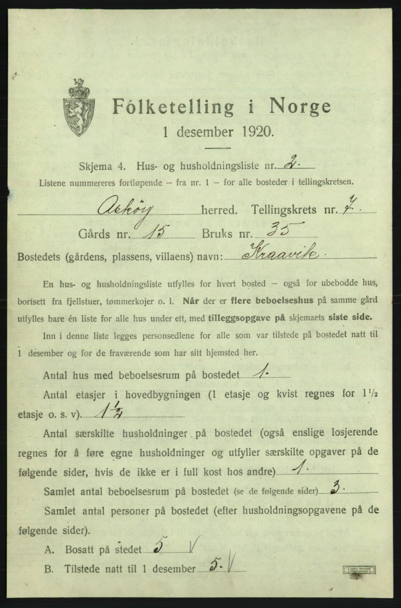 SAB, 1920 census for Askøy, 1920, p. 2730