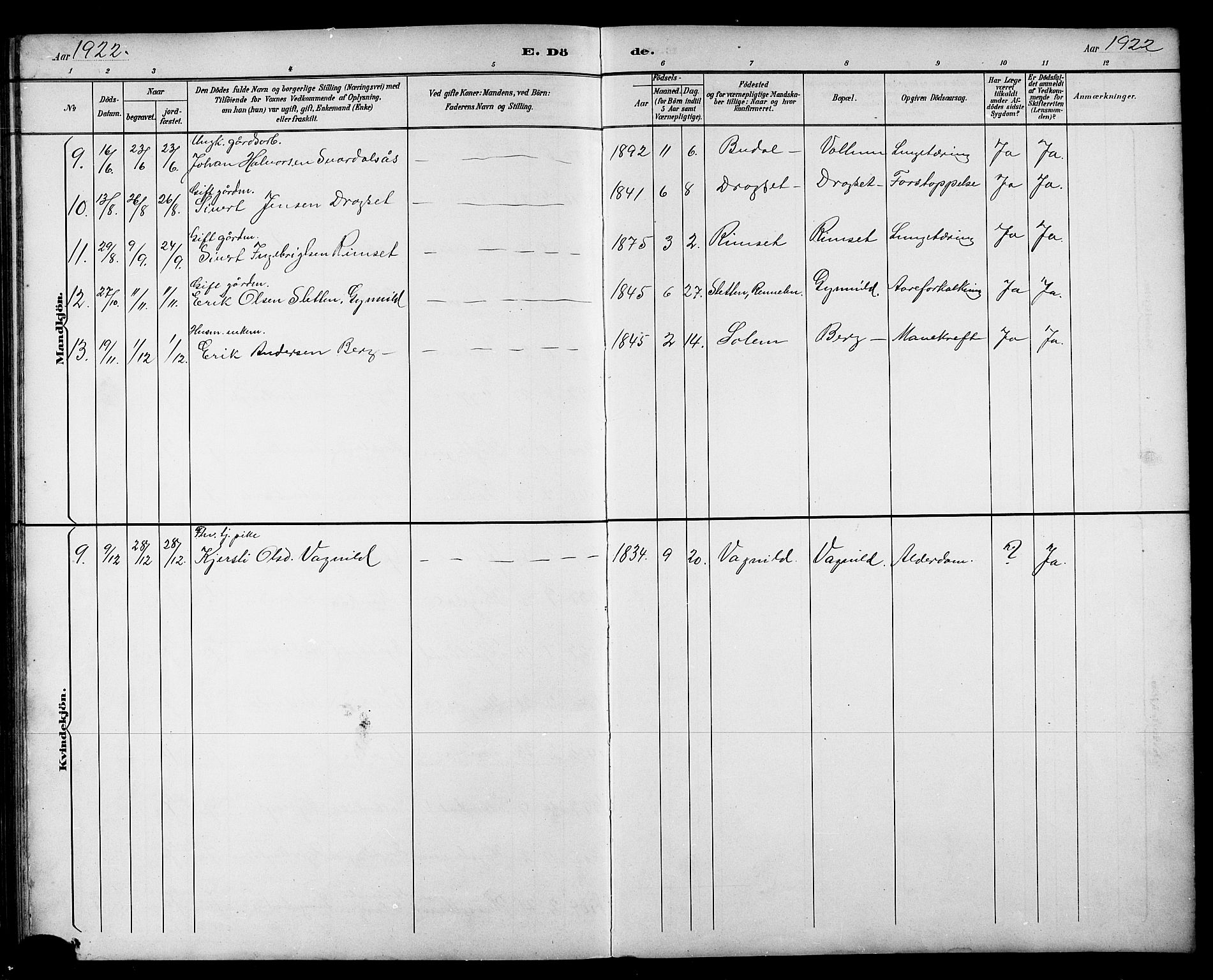 Ministerialprotokoller, klokkerbøker og fødselsregistre - Sør-Trøndelag, AV/SAT-A-1456/689/L1044: Parish register (copy) no. 689C03, 1893-1922