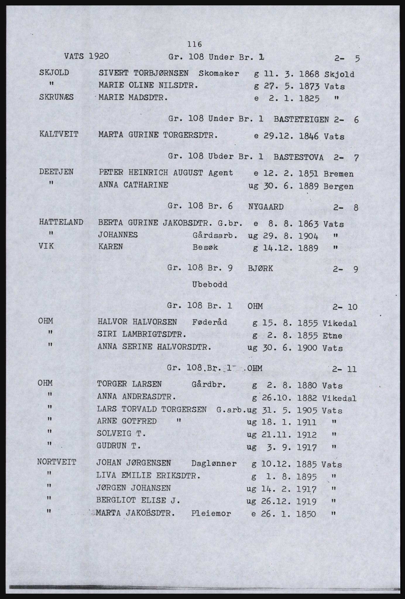 SAST, Copy of 1920 census for the Northern Rogaland, 1920, p. 132